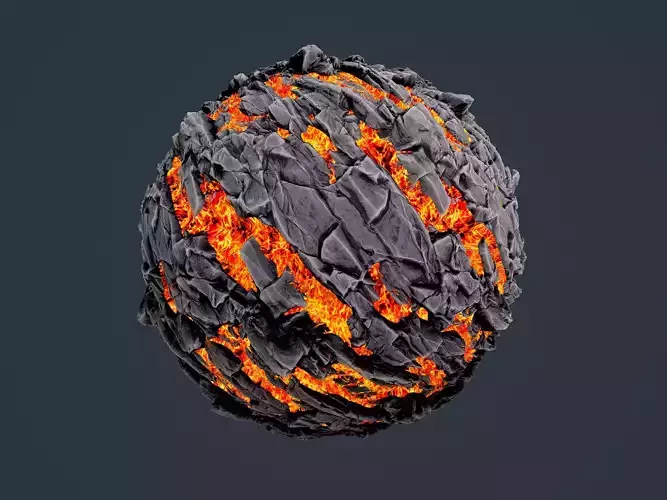 Stylized Lava Ground Seamless PBR Texture 01