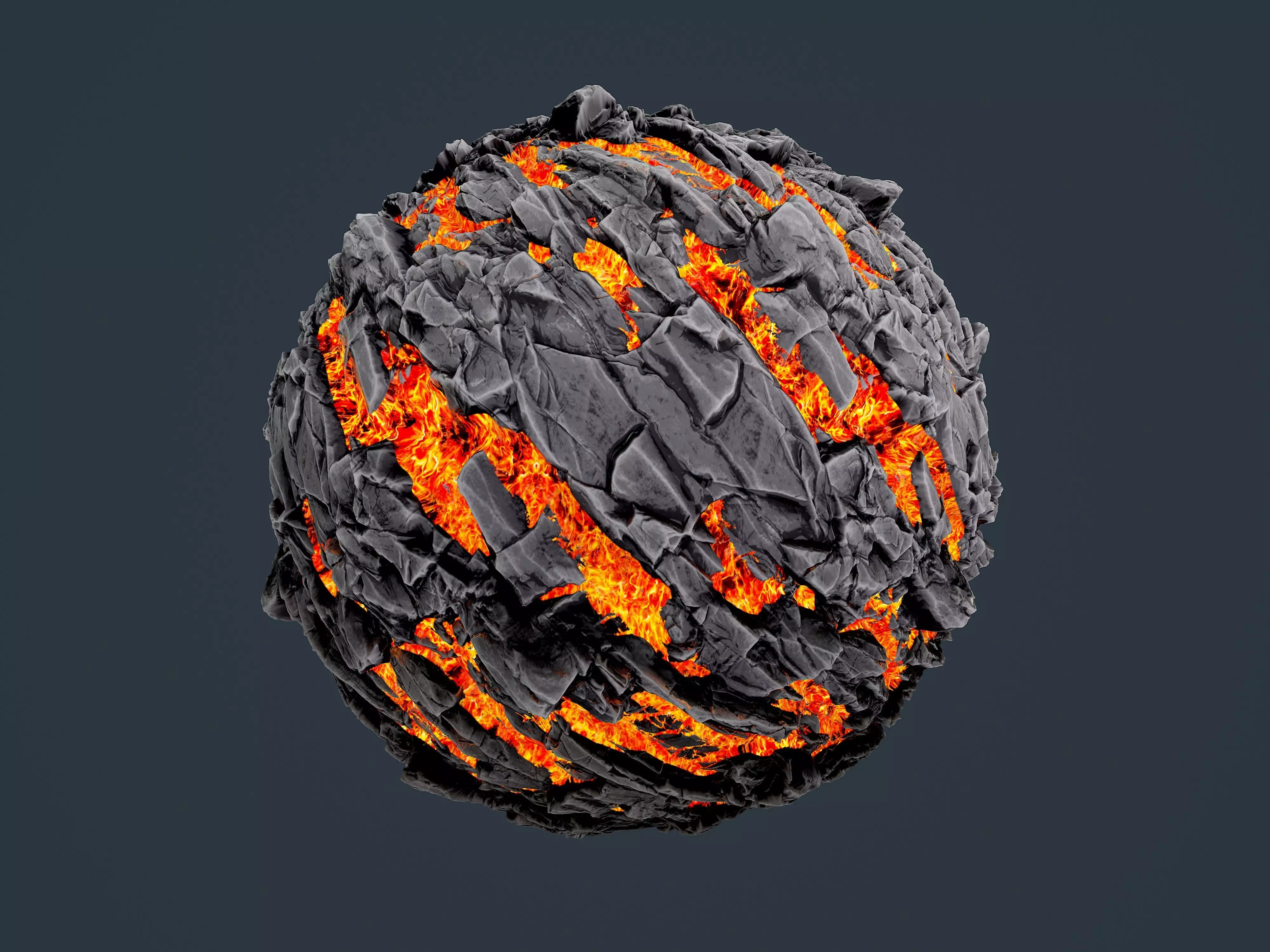 Stylized Lava Ground Seamless PBR Texture 01 Texture
