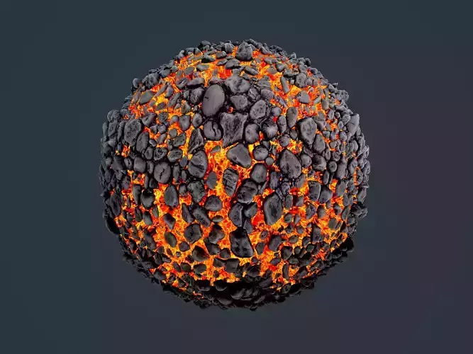 Stylized Lava Ground Seamless PBR Texture 04