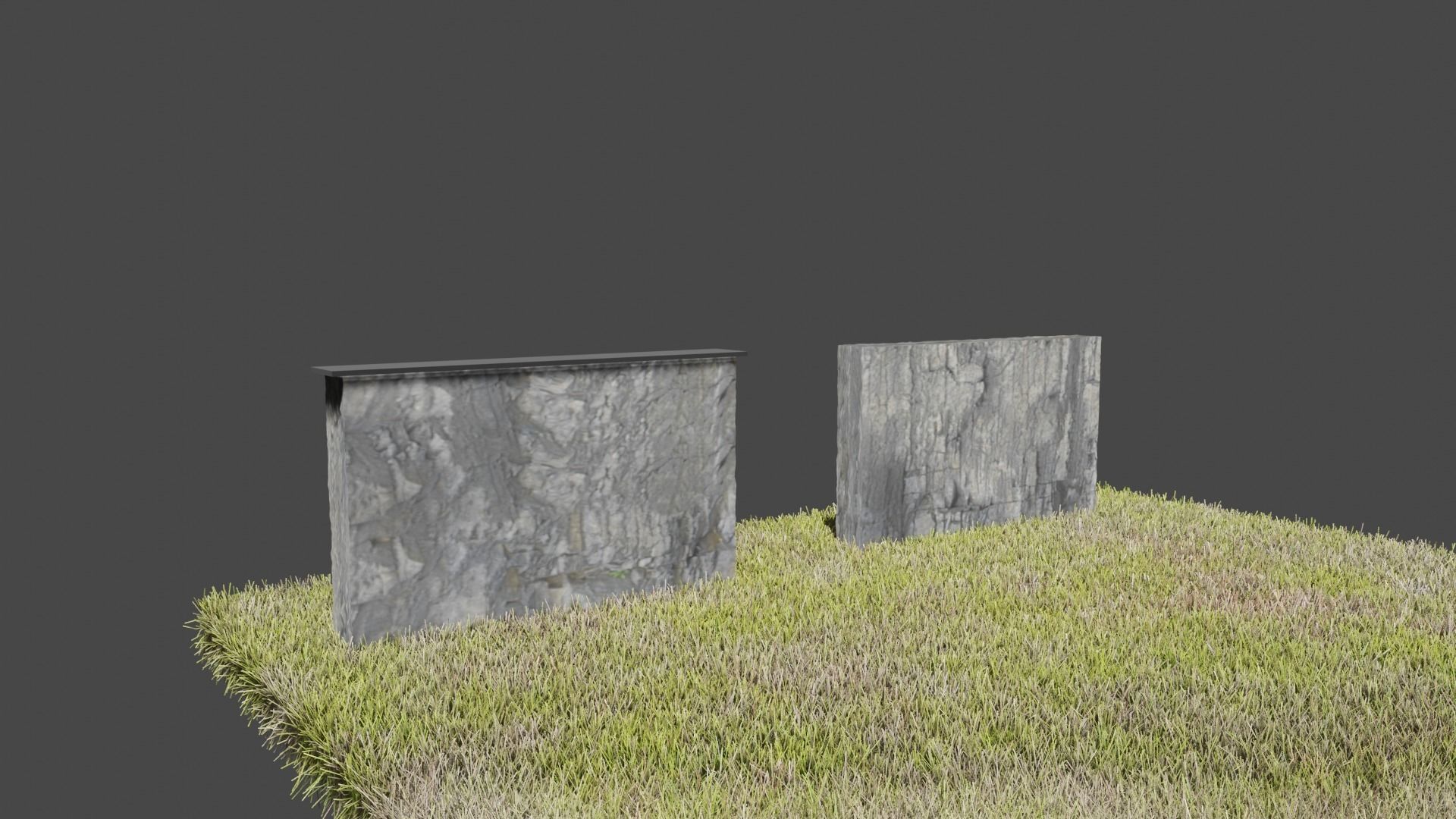 old stone wall 2 models Low-poly 3D model_3