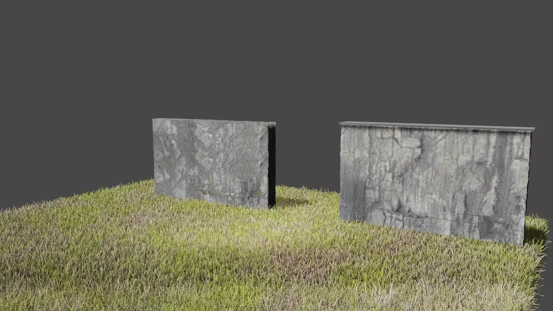 old stone wall 2 models Low-poly 3D model_0