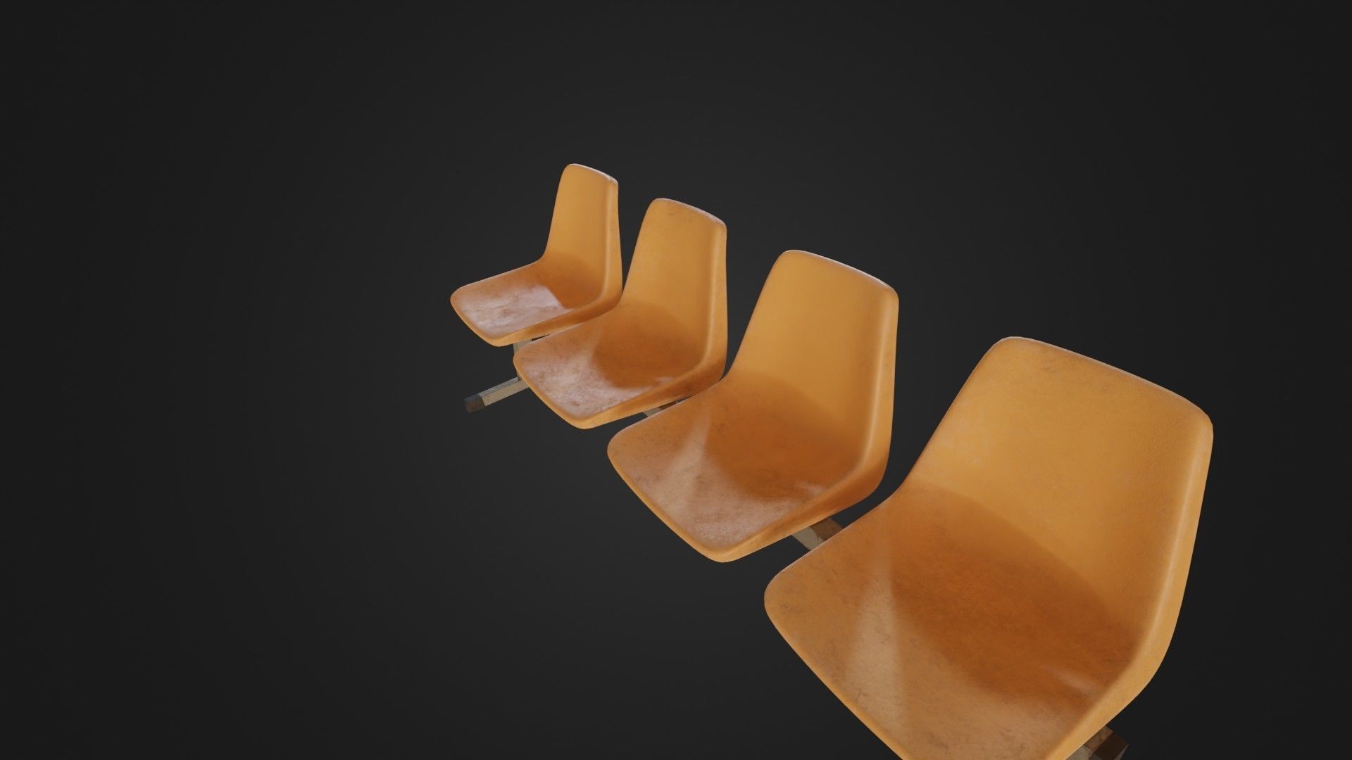 Old Waiting Bench 01 Low-poly 3D model_33