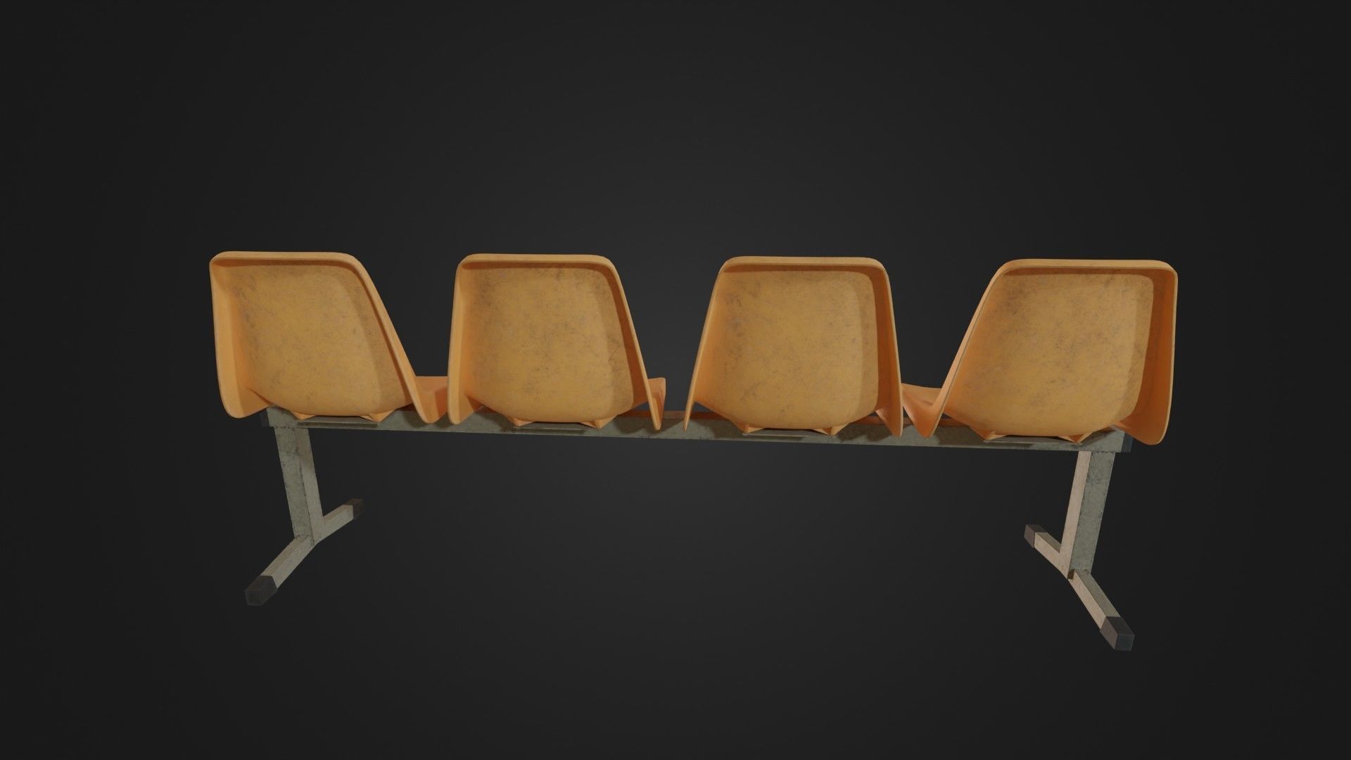 Old Waiting Bench 01 Low-poly 3D model_19