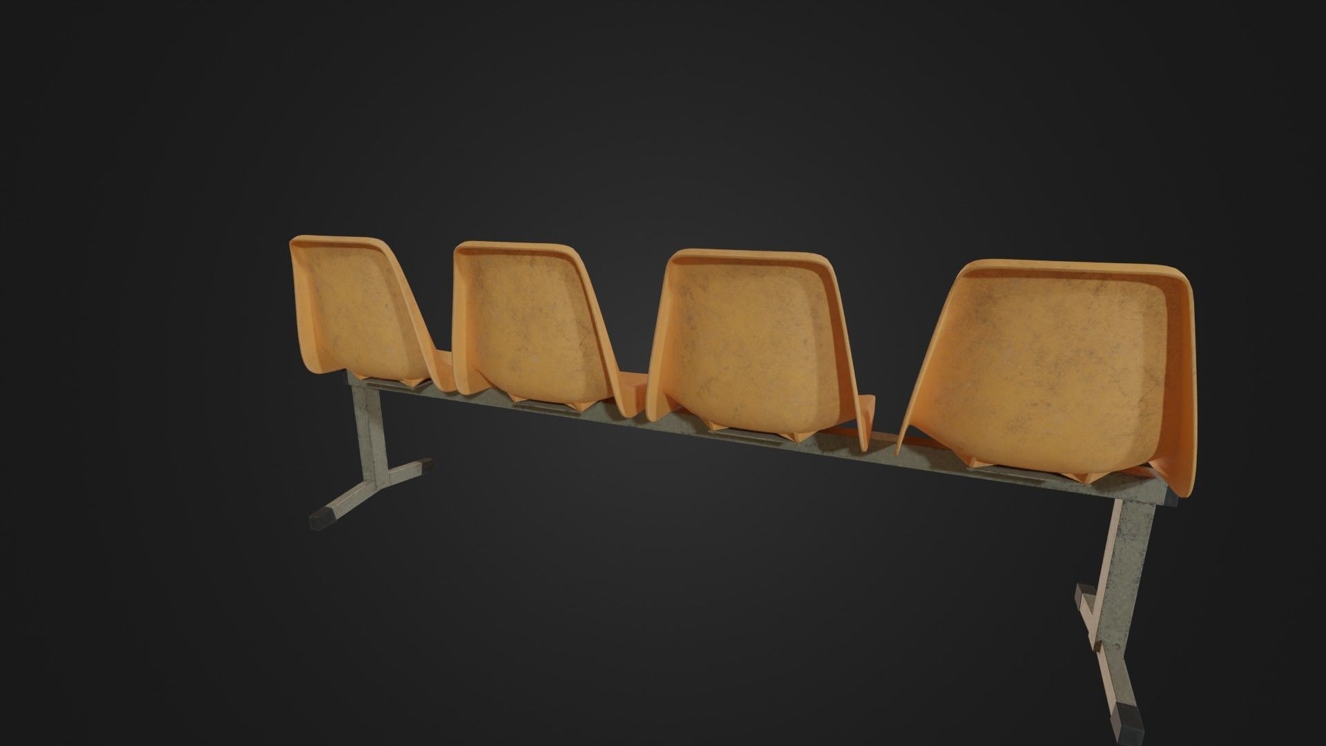 Old Waiting Bench 01 Low-poly 3D model_17