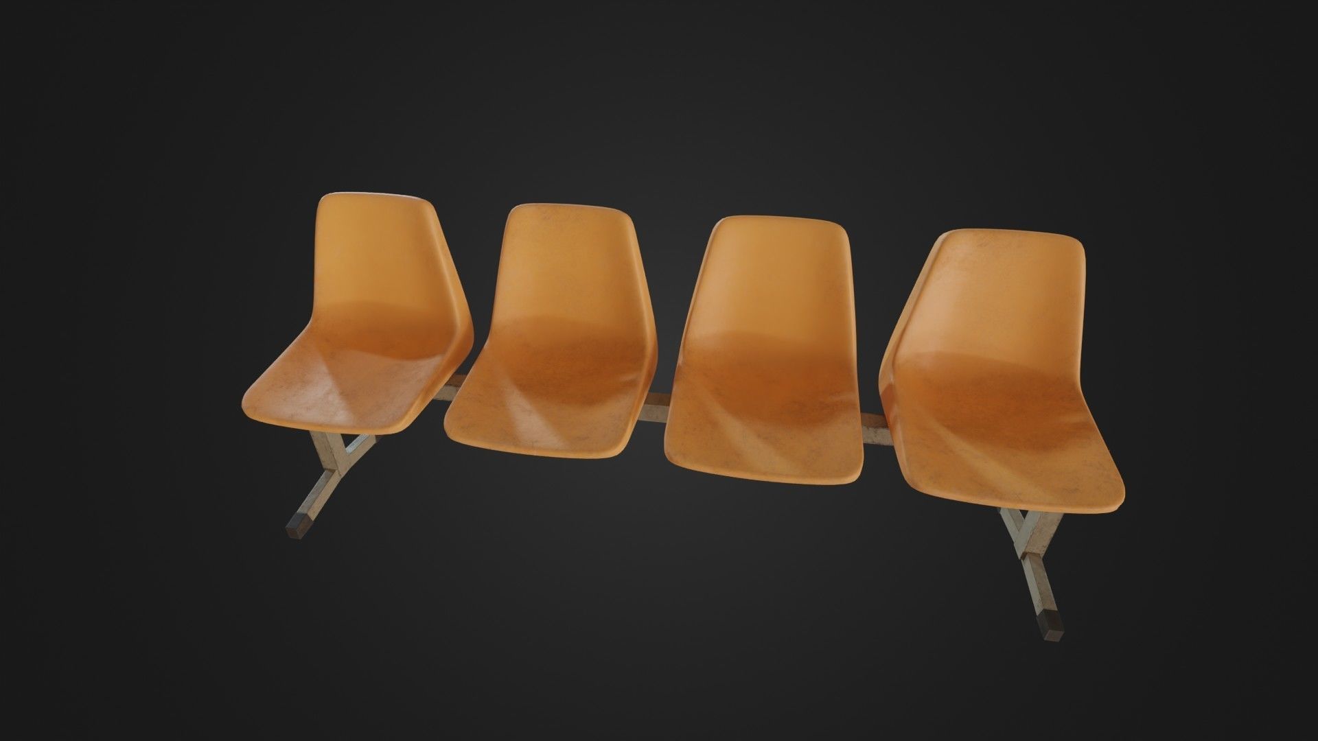 Old Waiting Bench 01 Low-poly 3D model_38