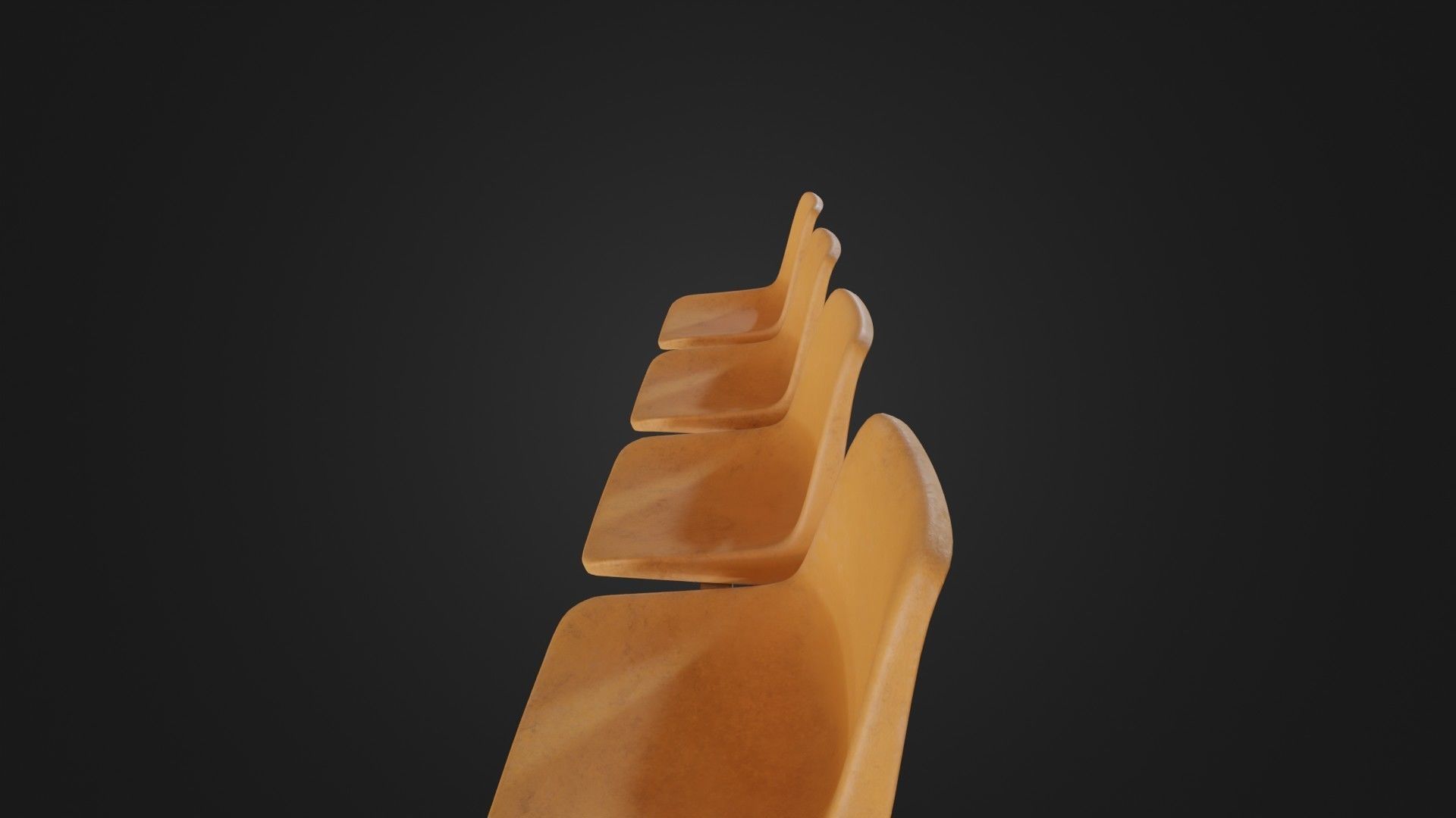 Old Waiting Bench 01 Low-poly 3D model_29