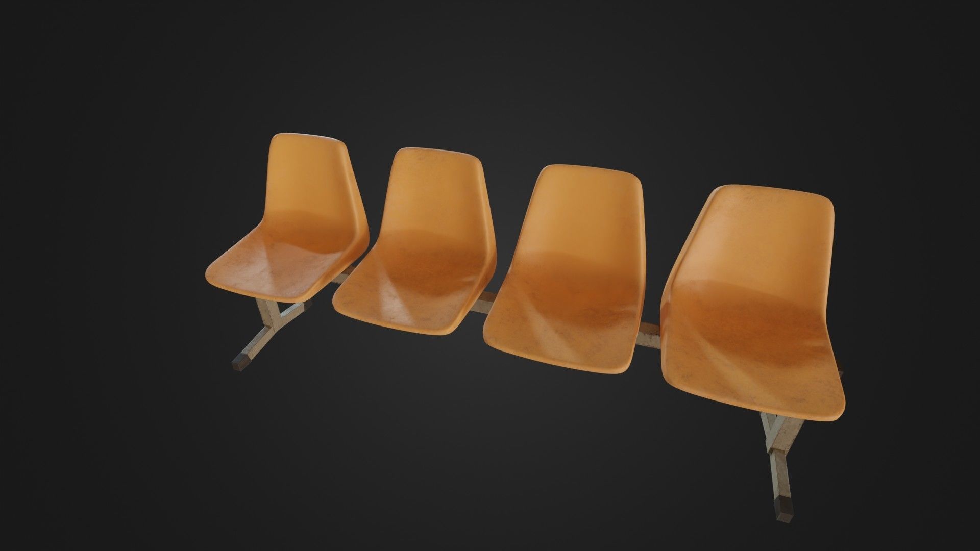 Old Waiting Bench 01 Low-poly 3D model_37