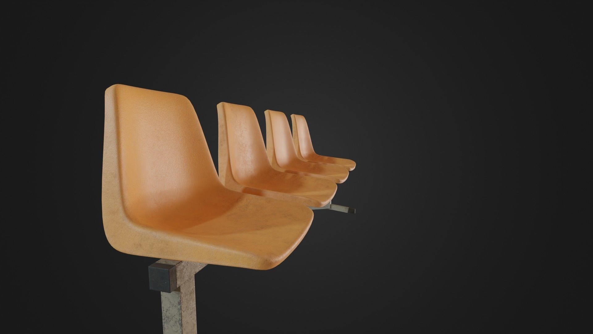 Old Waiting Bench 01 Low-poly 3D model_8