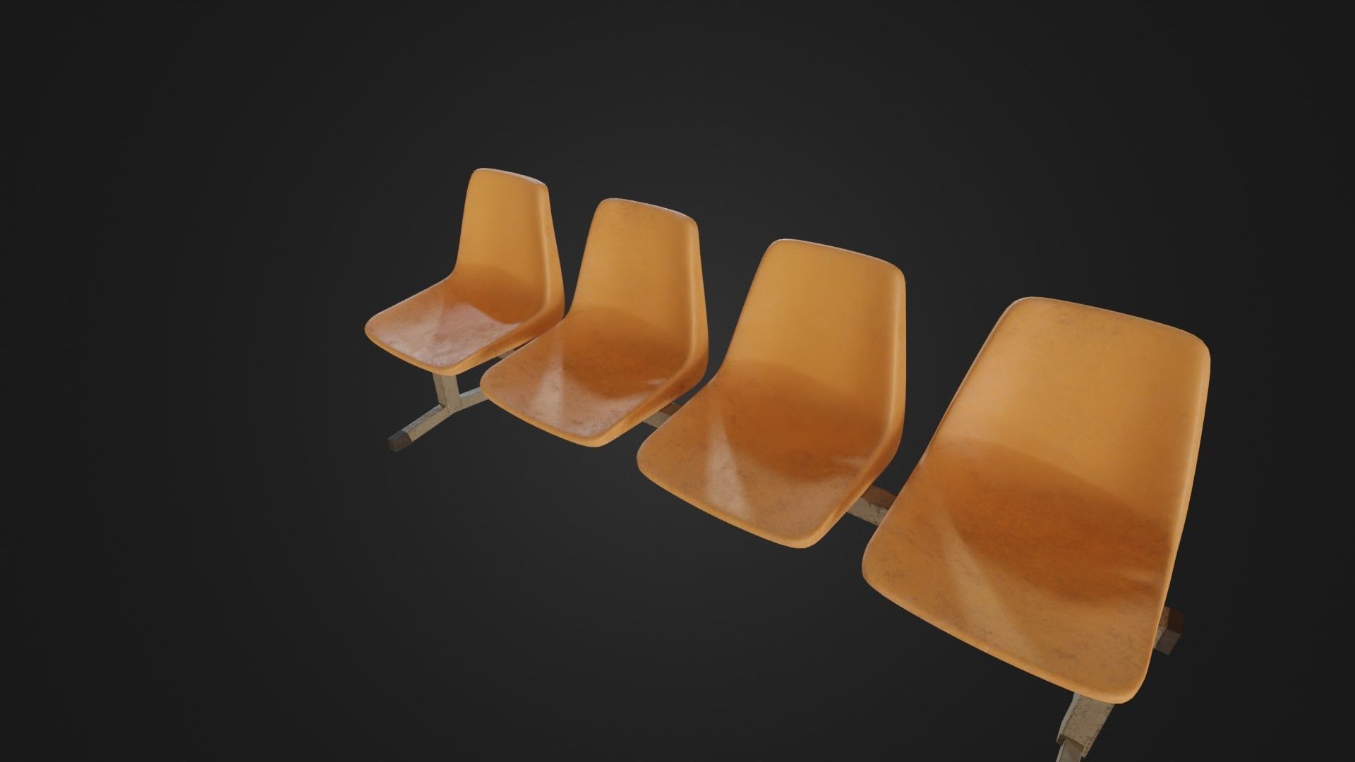 Old Waiting Bench 01 Low-poly 3D model_35