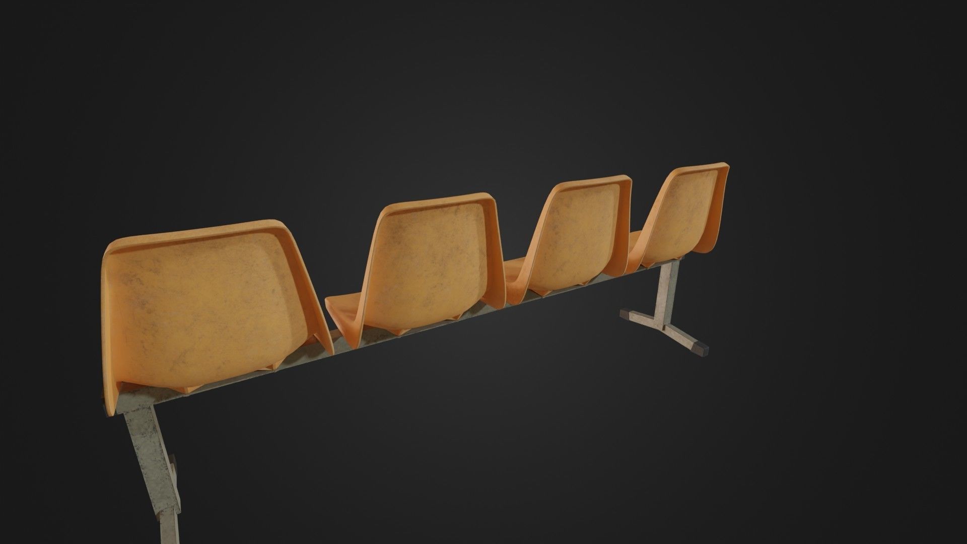 Old Waiting Bench 01 Low-poly 3D model_23