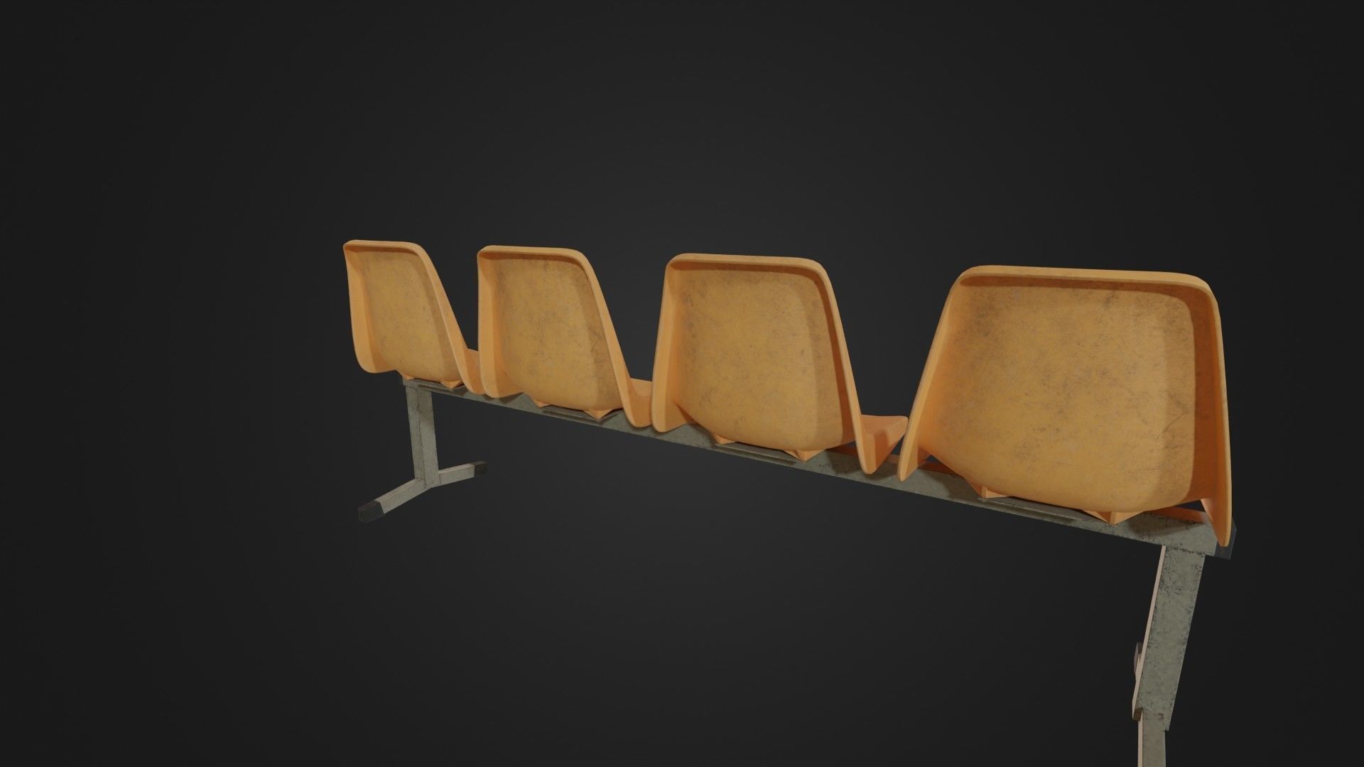 Old Waiting Bench 01 Low-poly 3D model_16