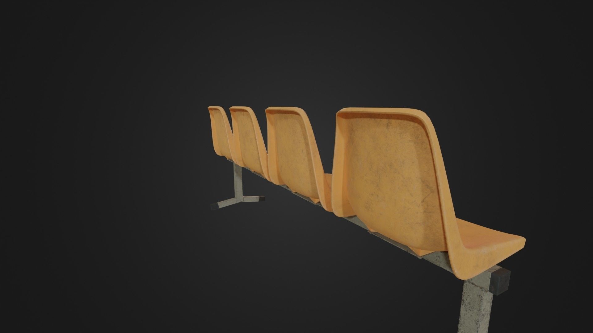 Old Waiting Bench 01 Low-poly 3D model_13