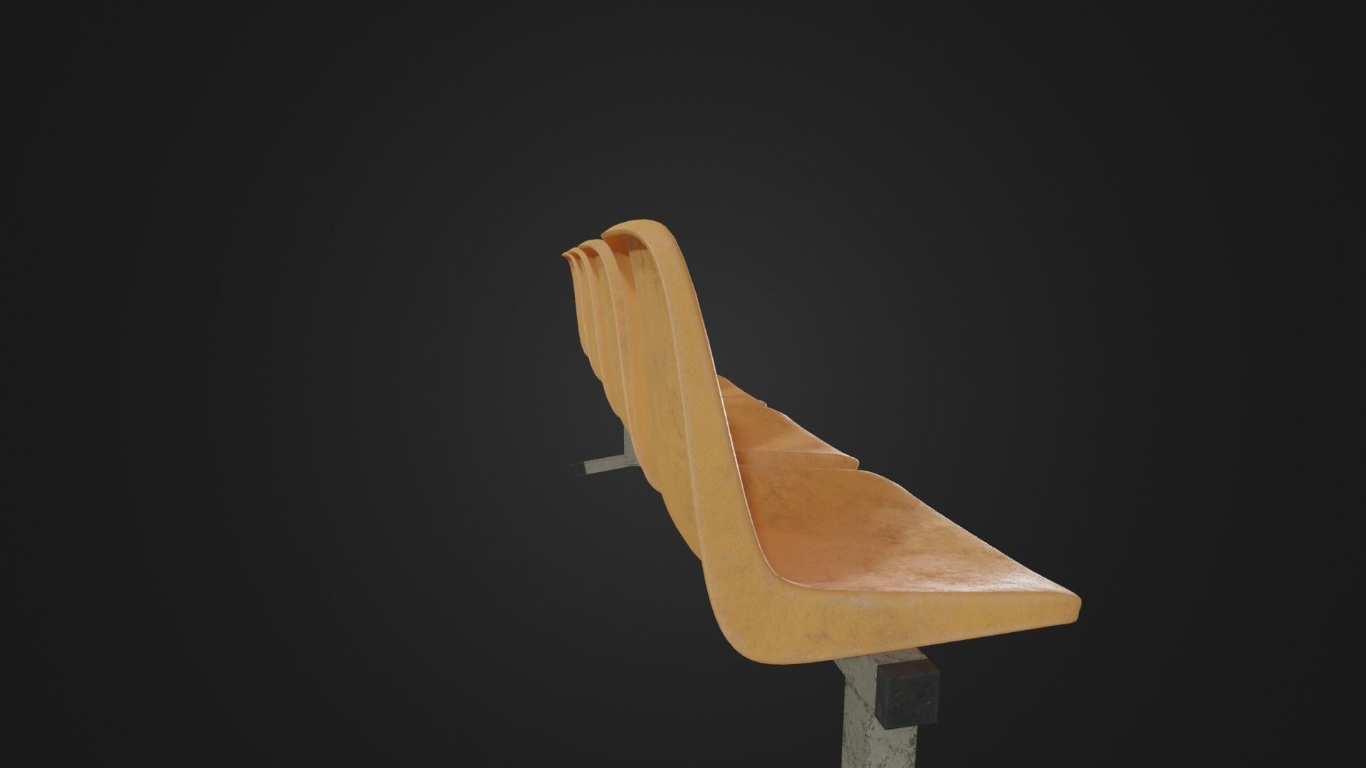 Old Waiting Bench 01 Low-poly 3D model_11
