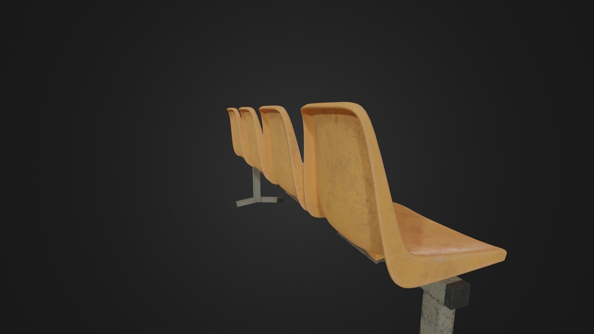 Old Waiting Bench 01 Low-poly 3D model_12