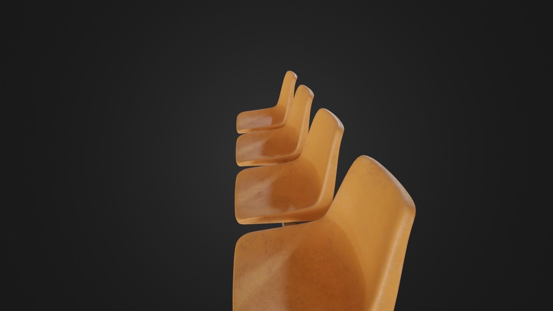 Old Waiting Bench 01 Low-poly 3D model_30