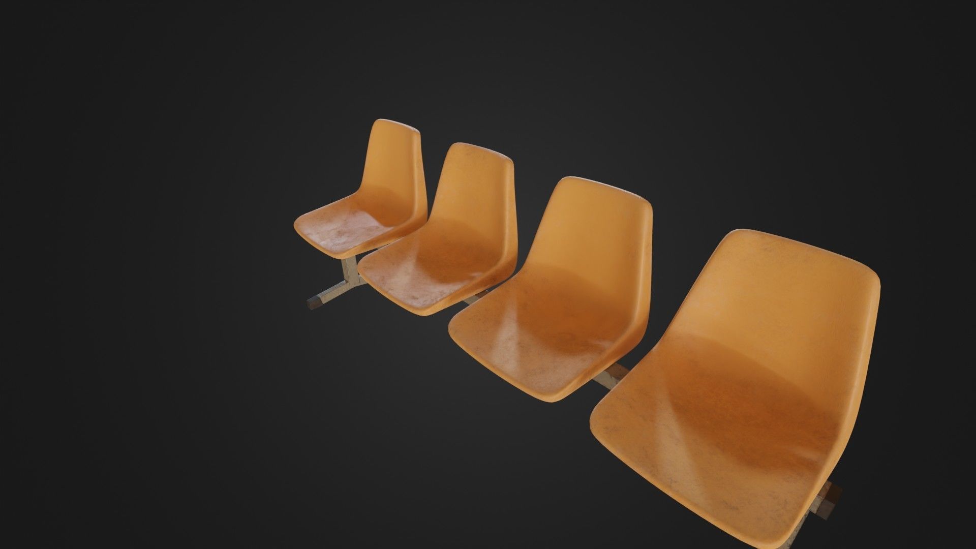 Old Waiting Bench 01 Low-poly 3D model_34