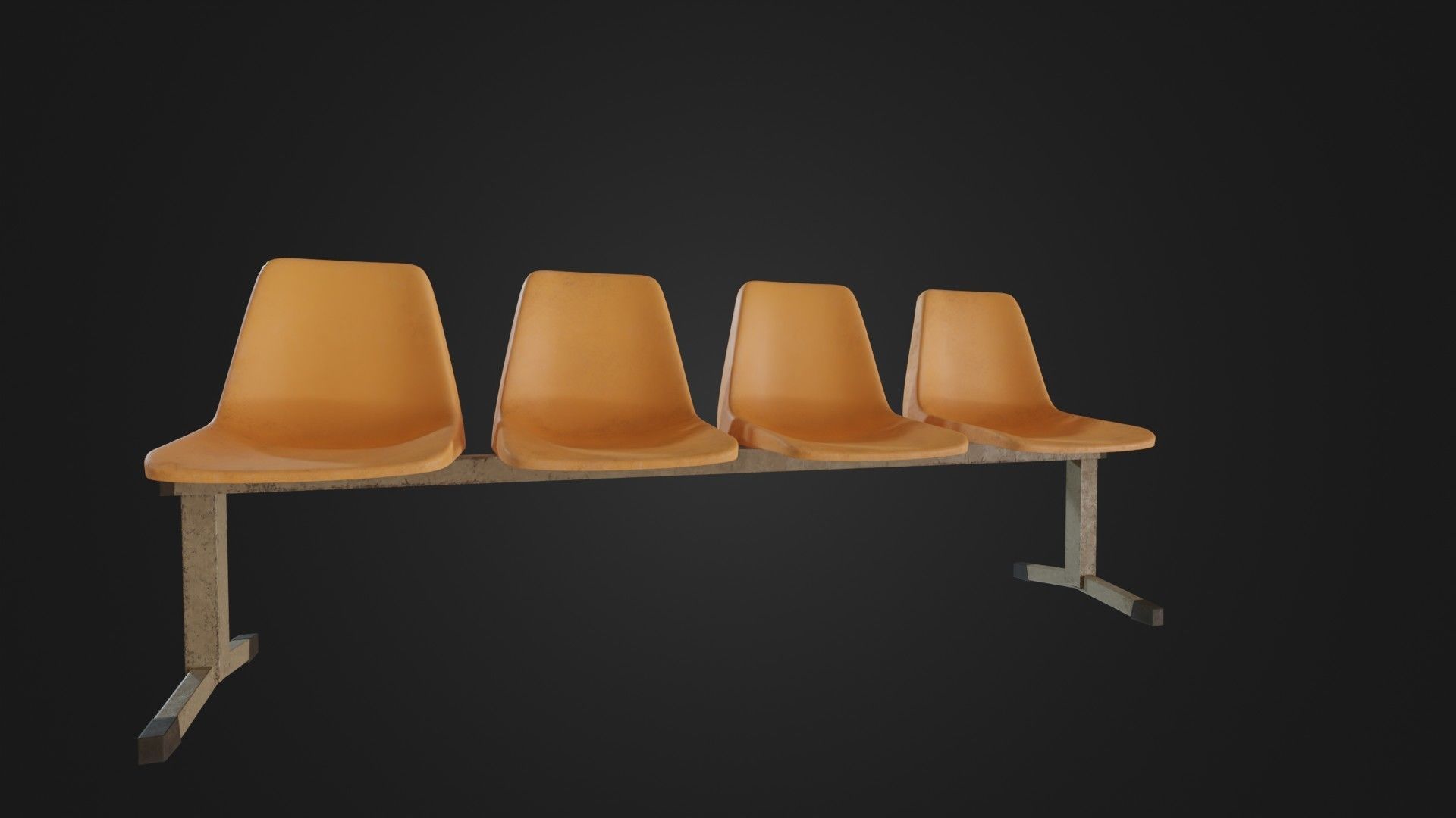 Old Waiting Bench 01 Low-poly 3D model_2