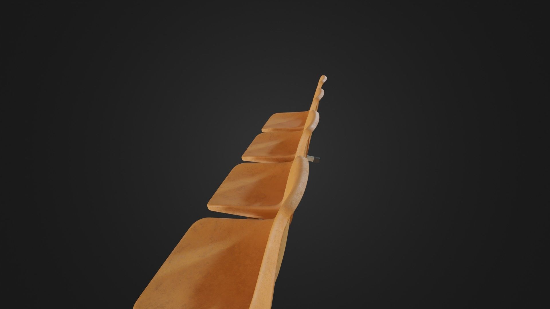 Old Waiting Bench 01 Low-poly 3D model_28