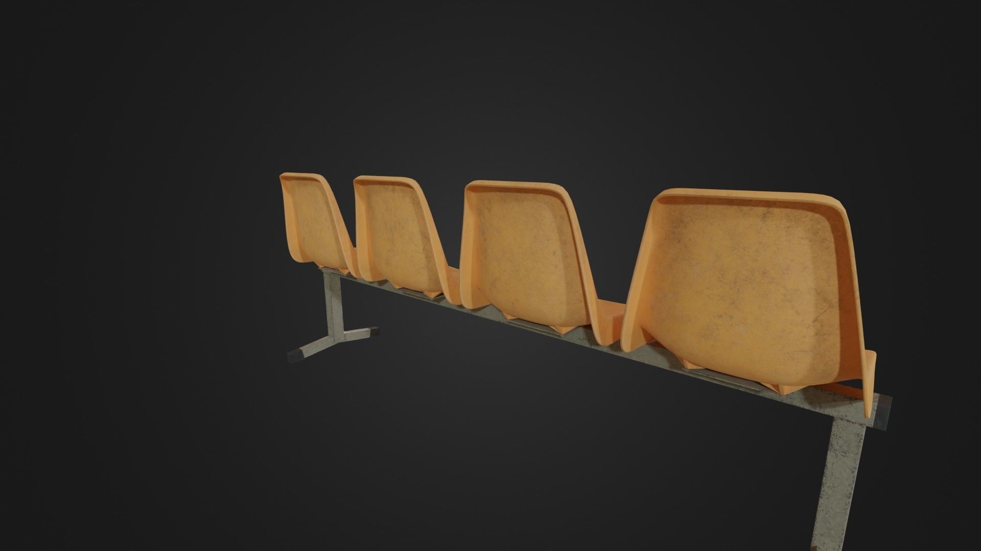 Old Waiting Bench 01 Low-poly 3D model_15
