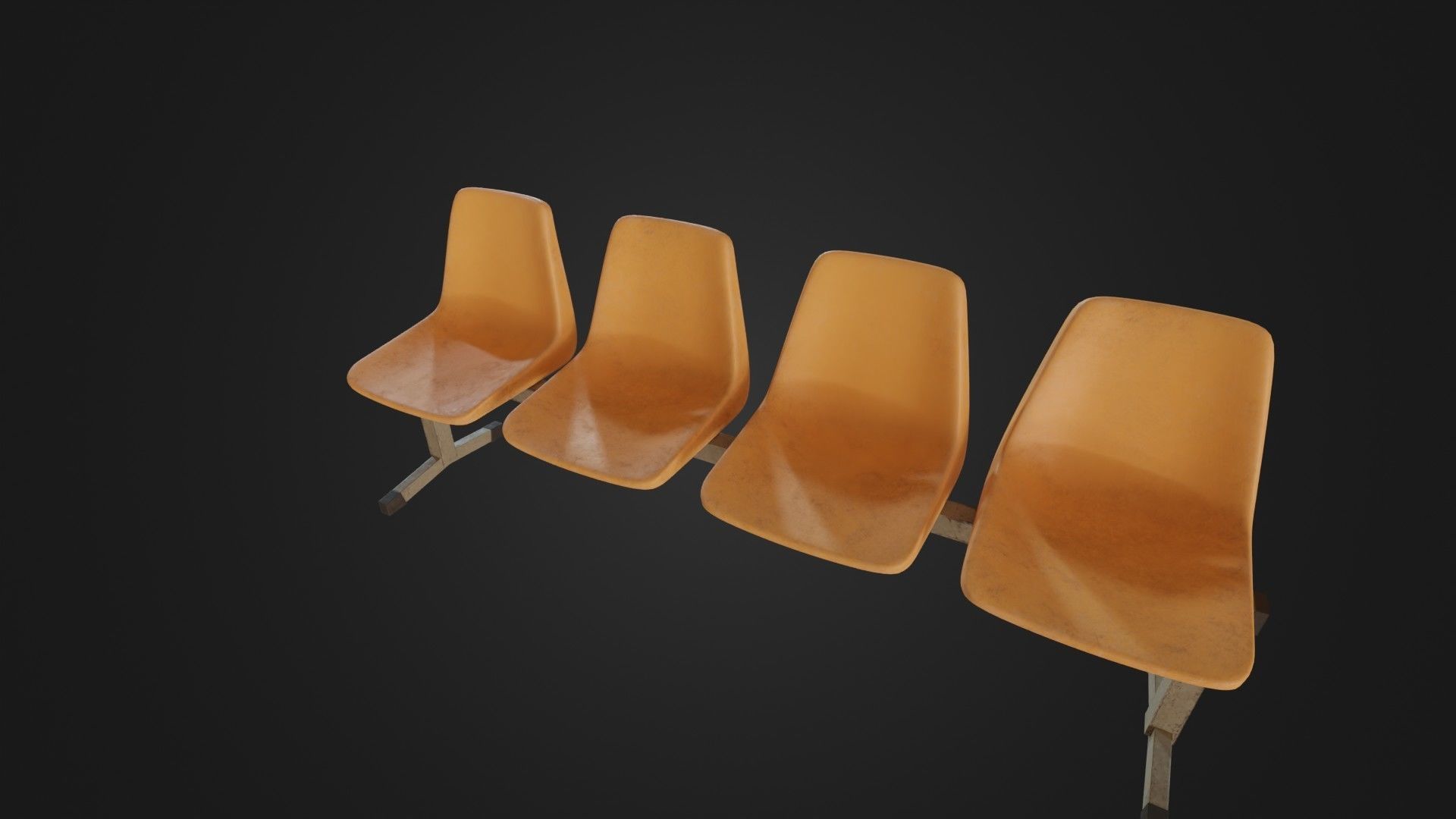 Old Waiting Bench 01 Low-poly 3D model_36