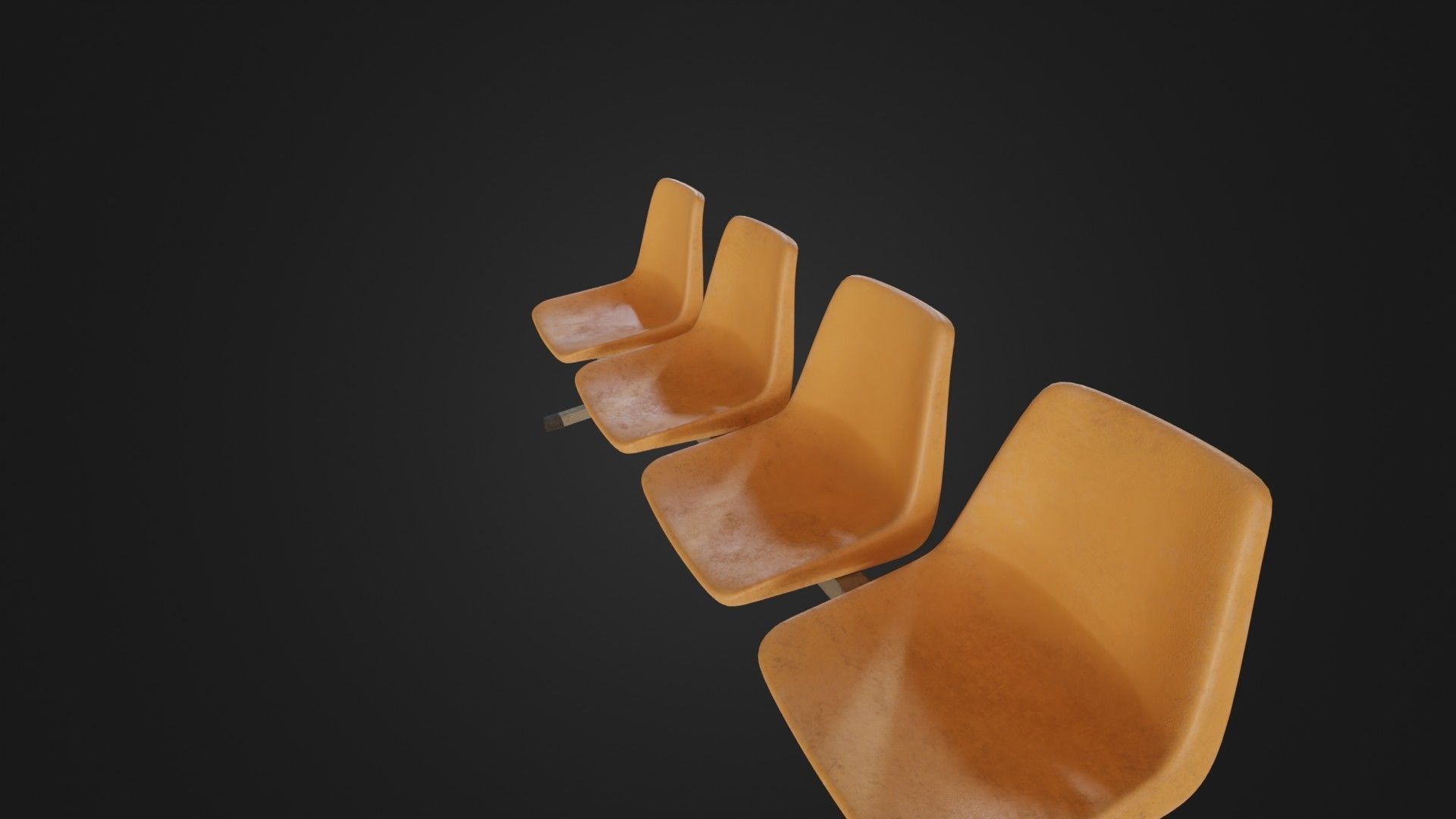 Old Waiting Bench 01 Low-poly 3D model_32