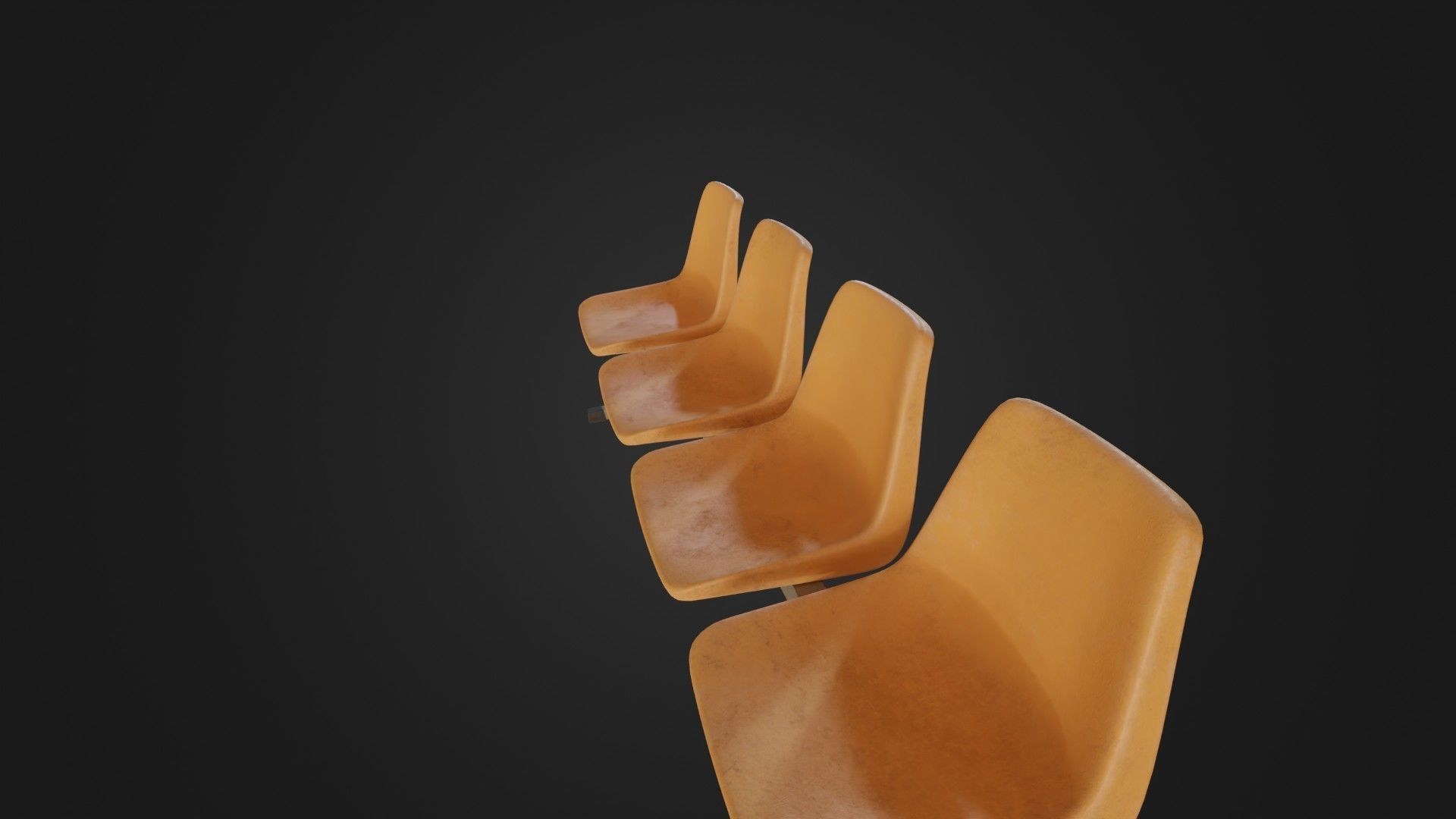 Old Waiting Bench 01 Low-poly 3D model_31