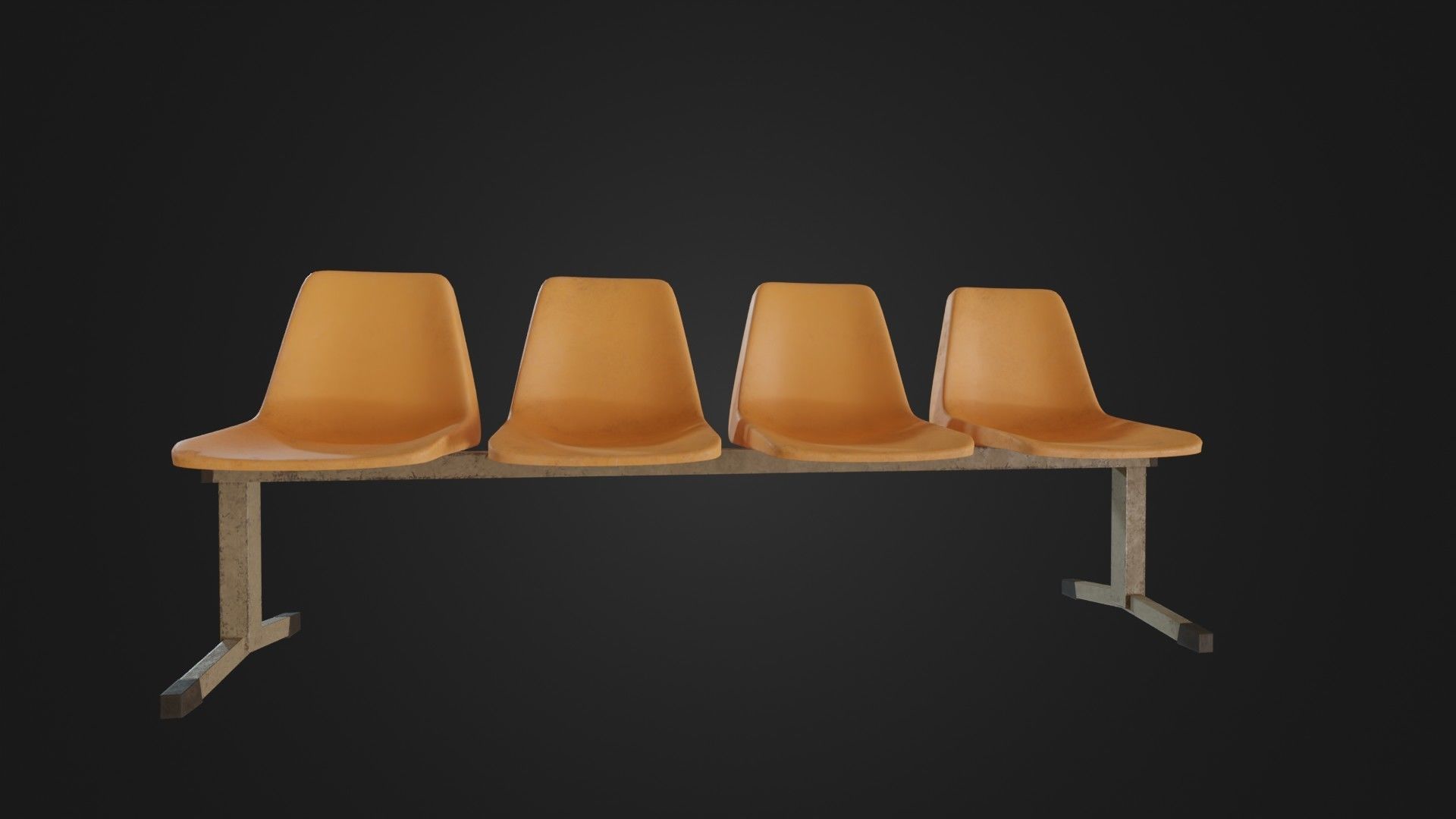 Old Waiting Bench 01 Low-poly 3D model_1