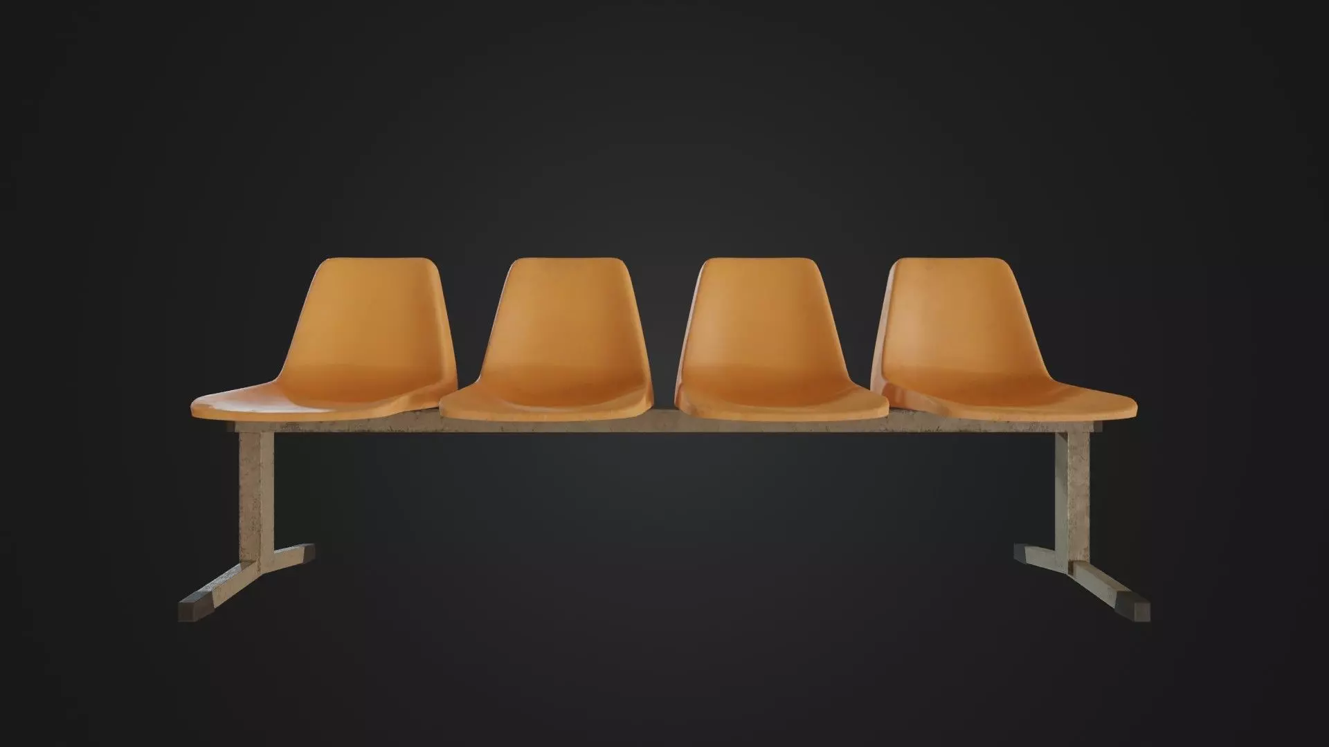 Old Waiting Bench 01 Low-poly 3D model_0