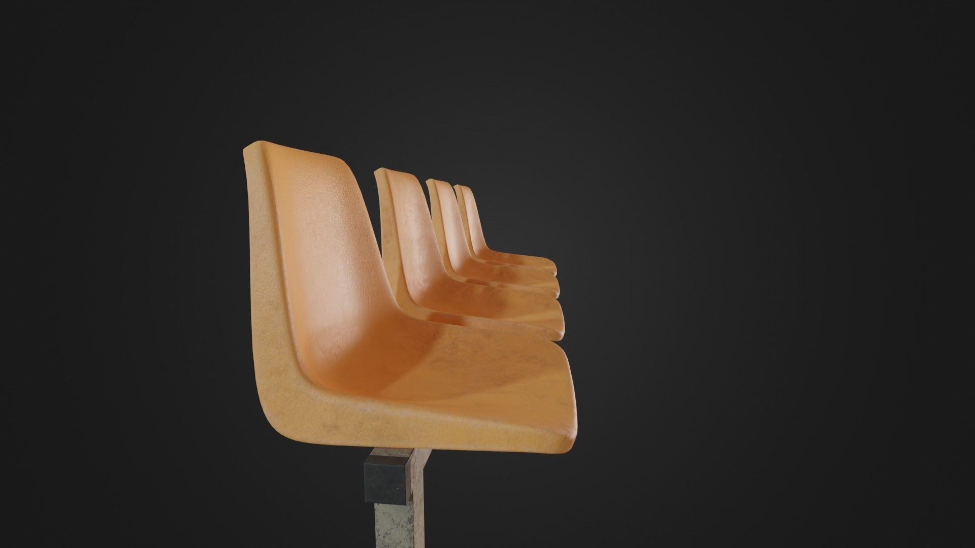 Old Waiting Bench 01 Low-poly 3D model_9