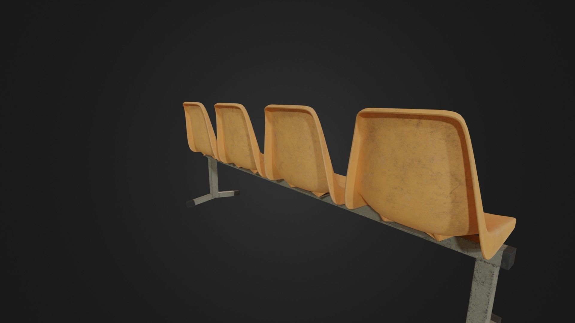 Old Waiting Bench 01 Low-poly 3D model_14