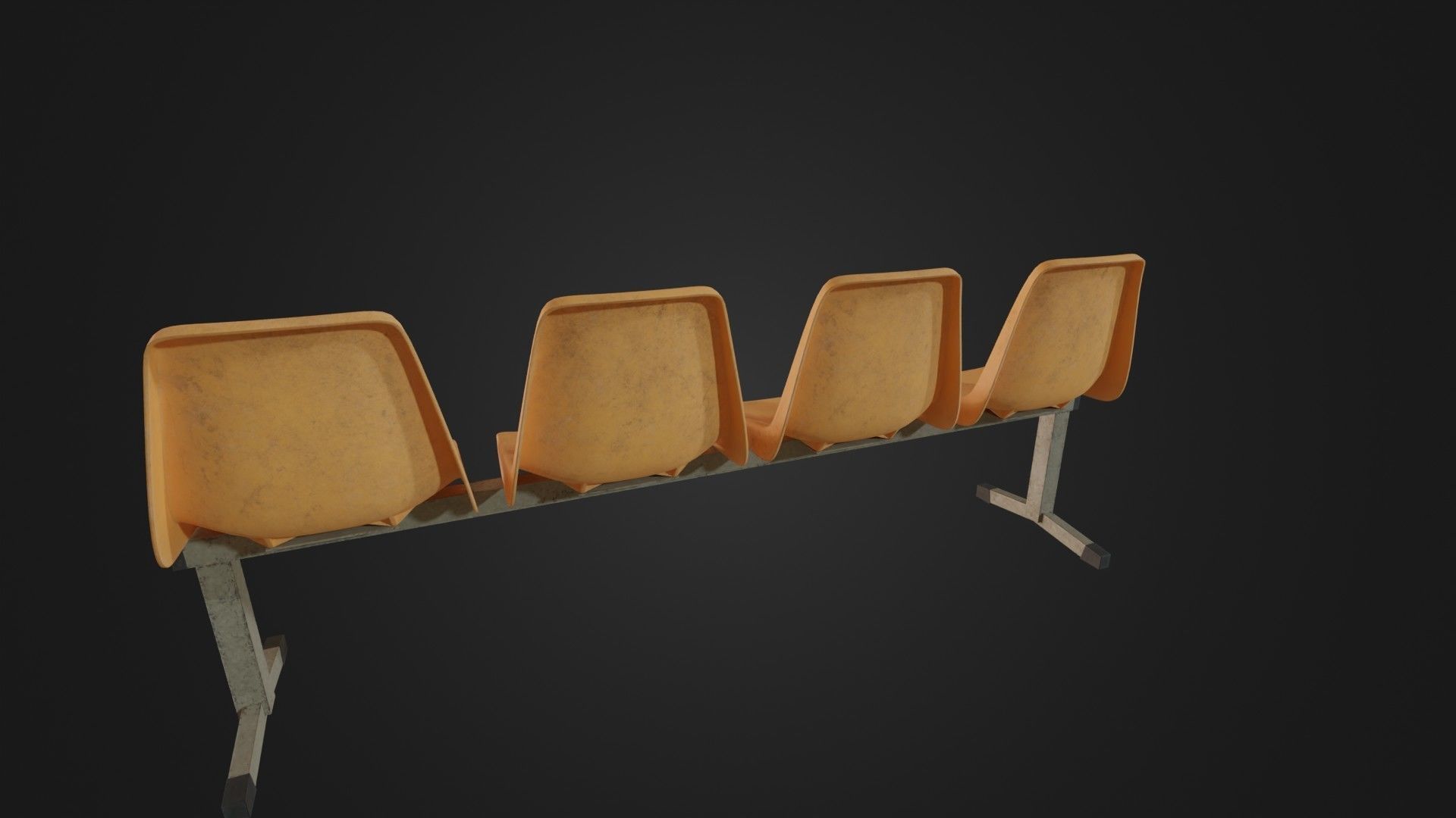 Old Waiting Bench 01 Low-poly 3D model_22
