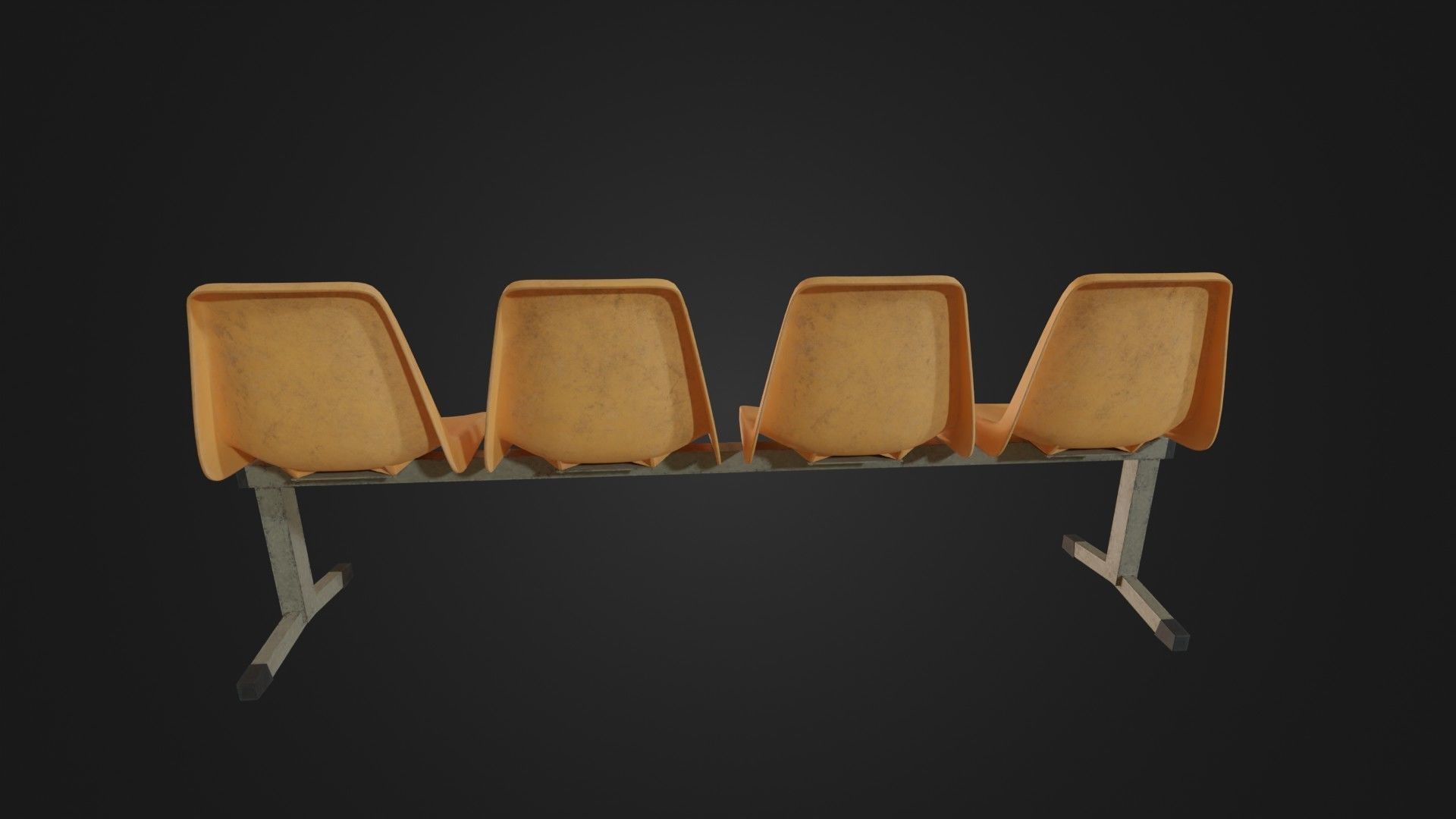 Old Waiting Bench 01 Low-poly 3D model_20