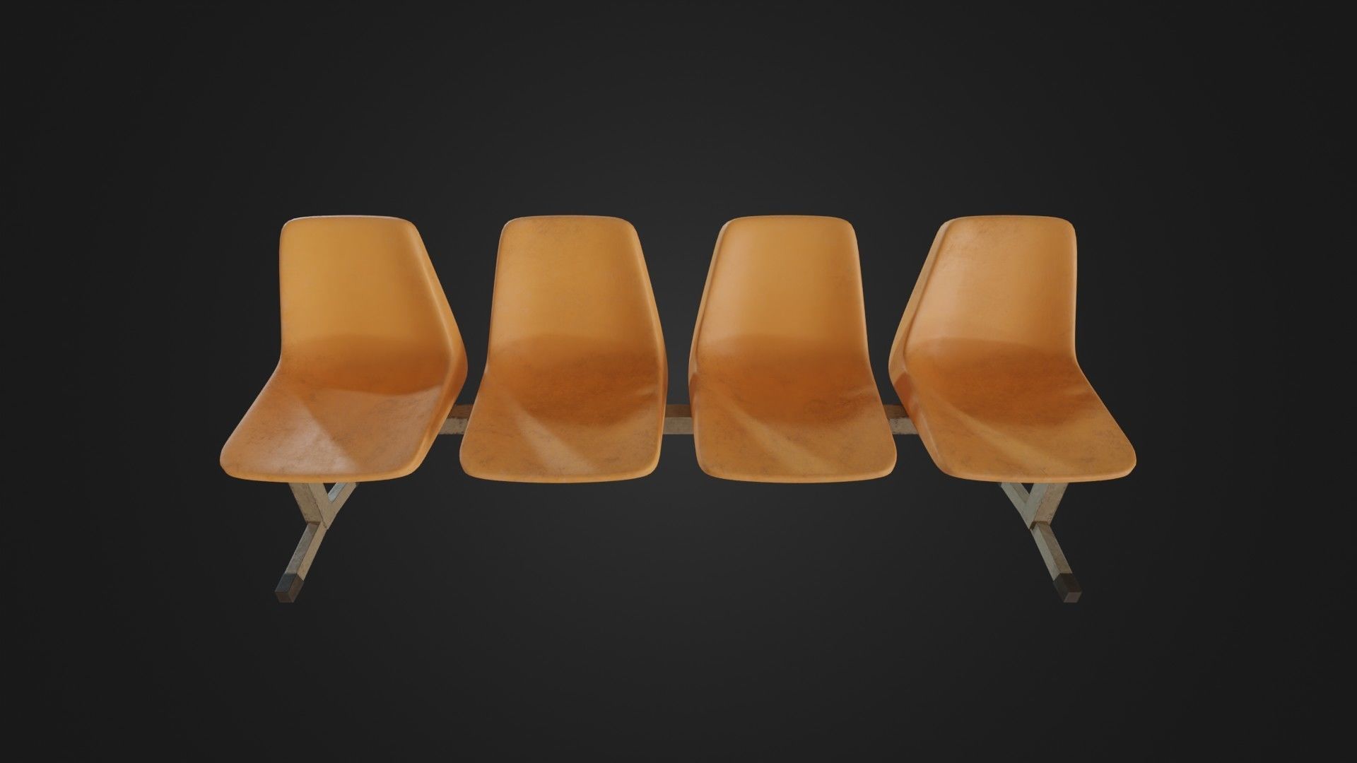 Old Waiting Bench 01 Low-poly 3D model_39