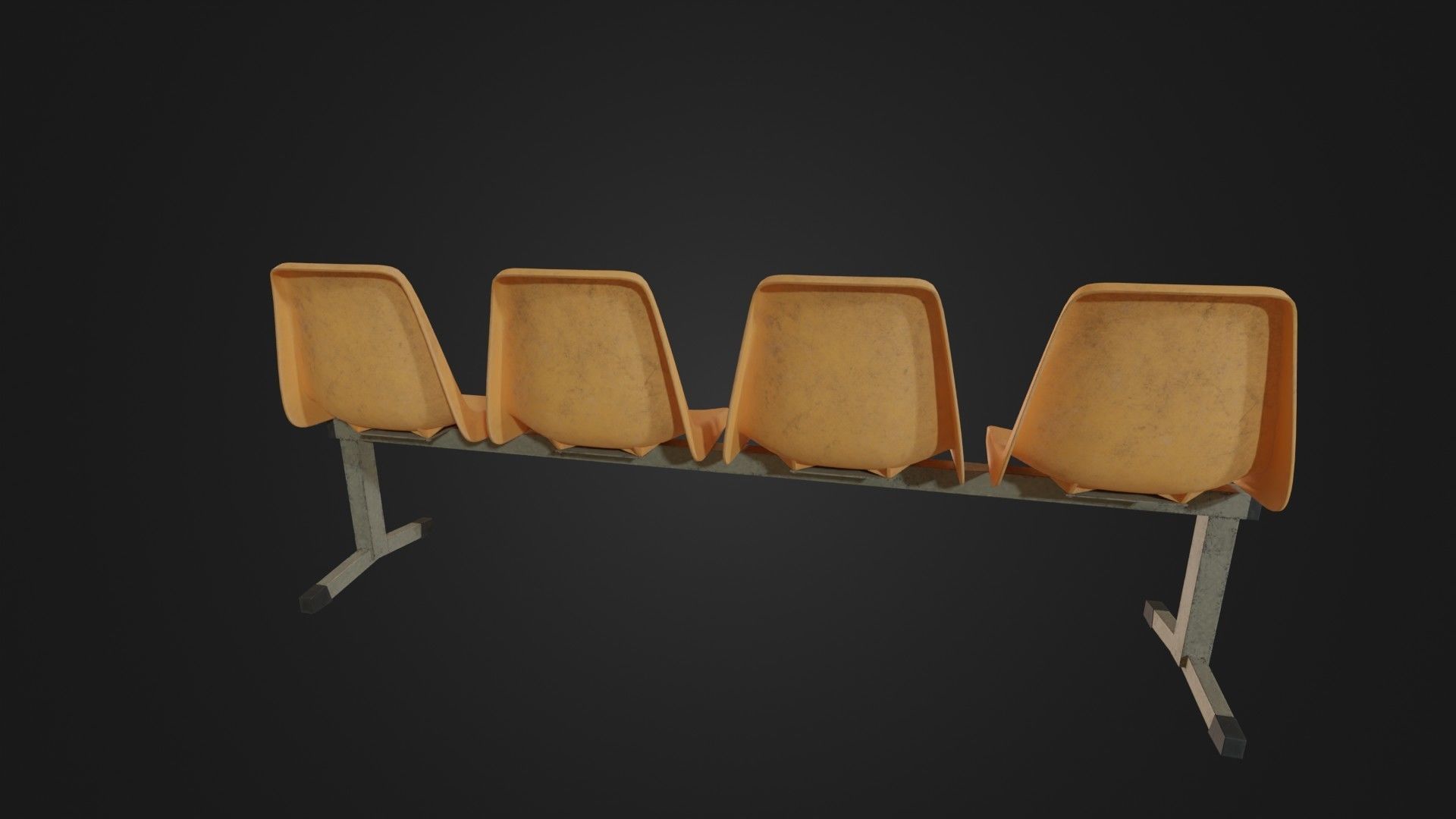 Old Waiting Bench 01 Low-poly 3D model_18