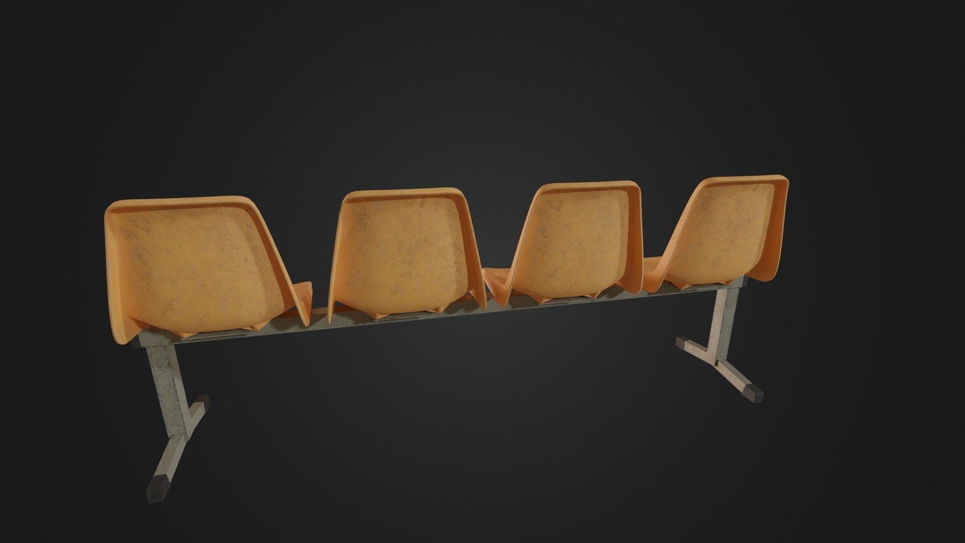 Old Waiting Bench 01 Low-poly 3D model_21