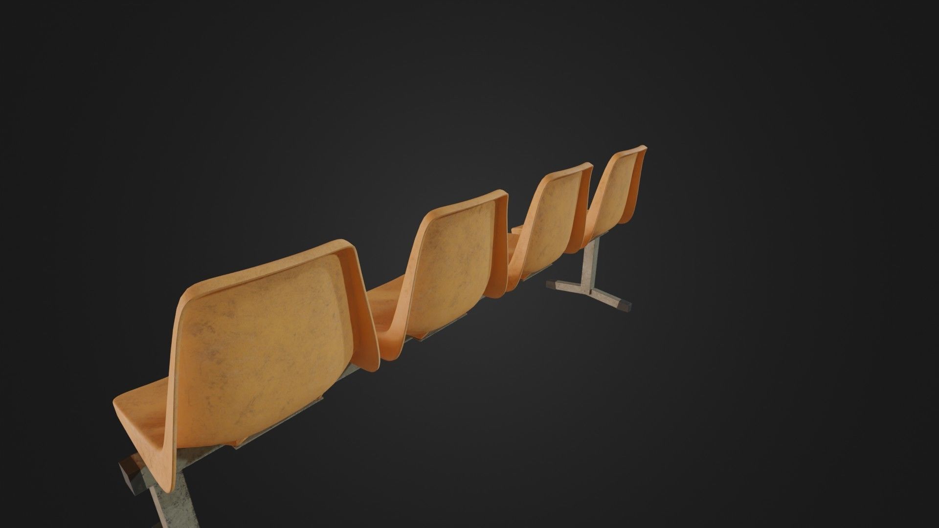Old Waiting Bench 01 Low-poly 3D model_25