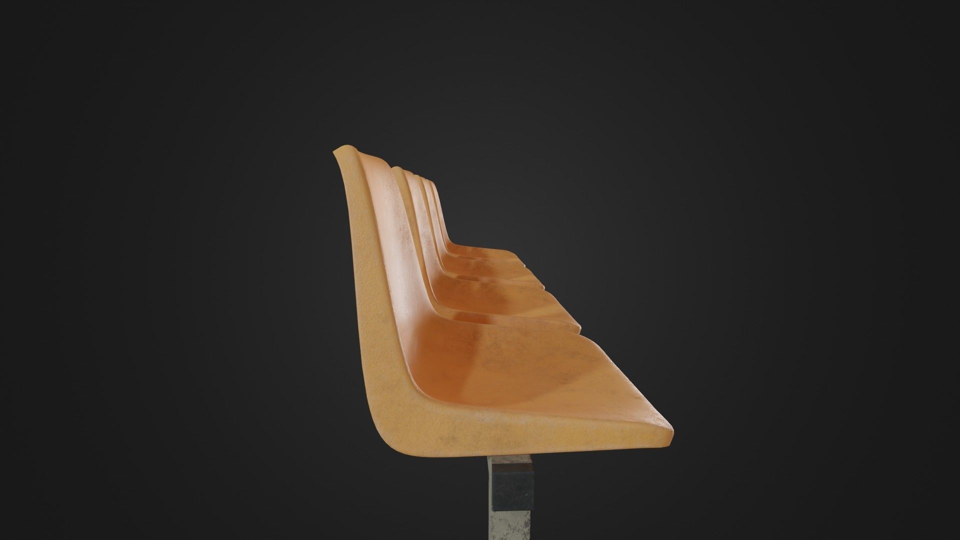 Old Waiting Bench 01 Low-poly 3D model_10