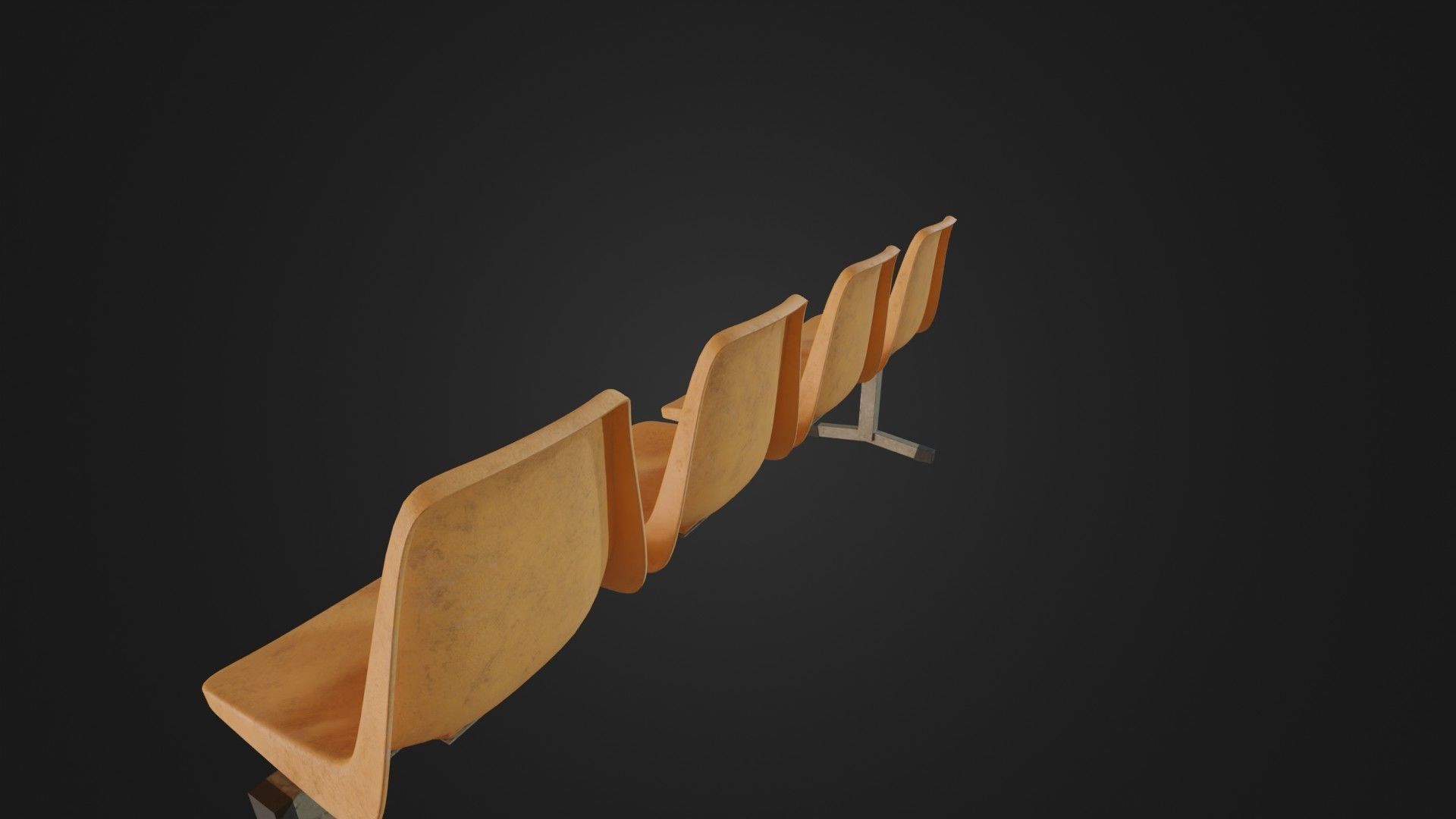 Old Waiting Bench 01 Low-poly 3D model_26