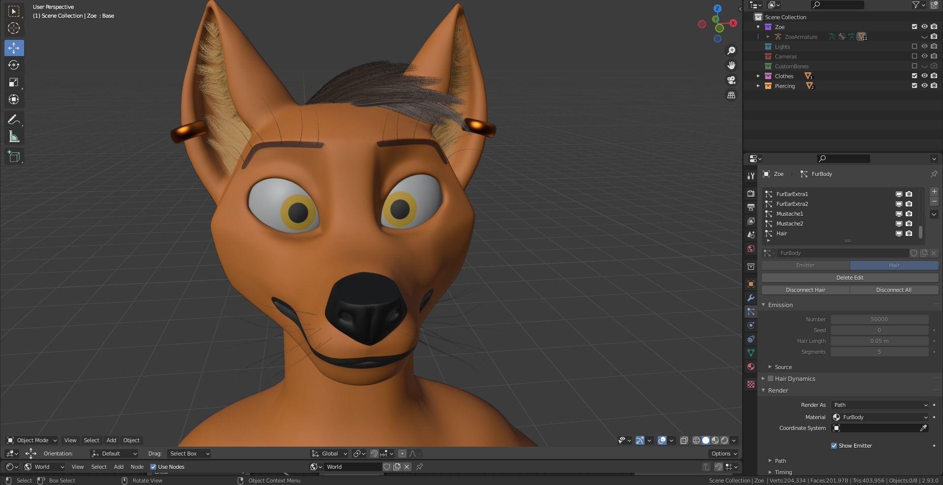 Zoe Anthro Fox 3D model_92