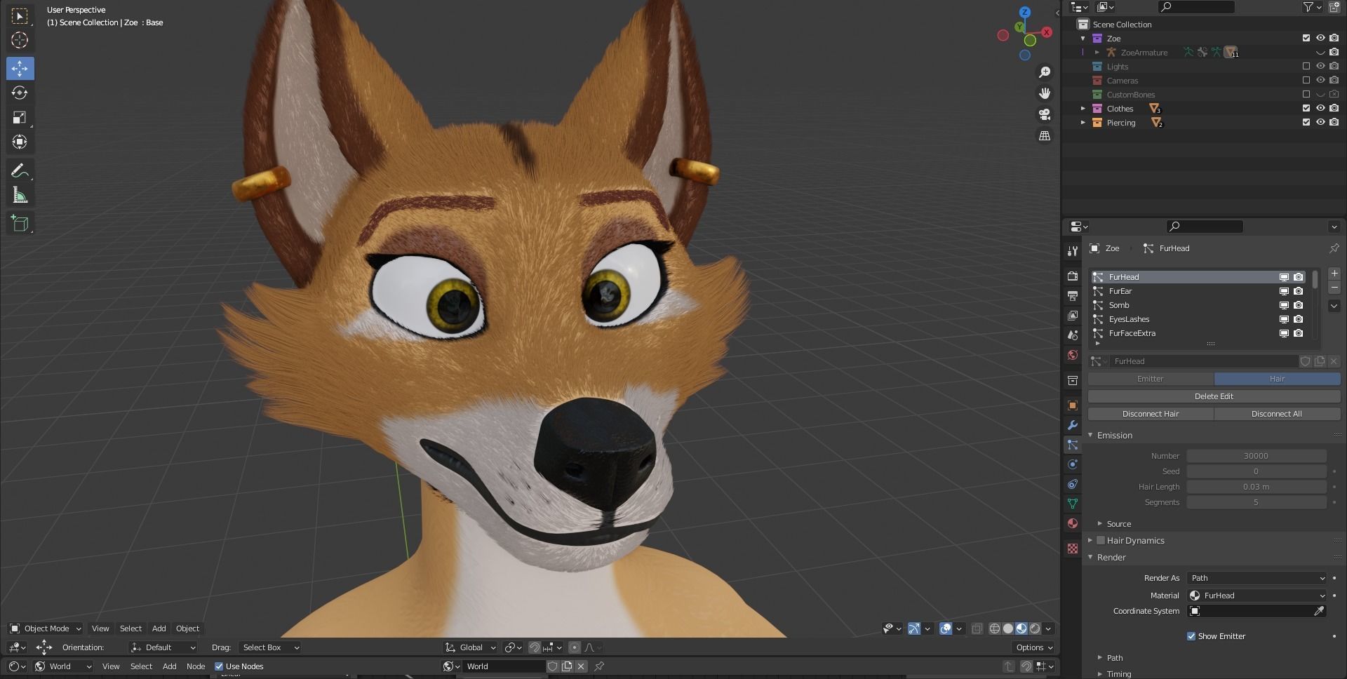 Zoe Anthro Fox 3D model_89