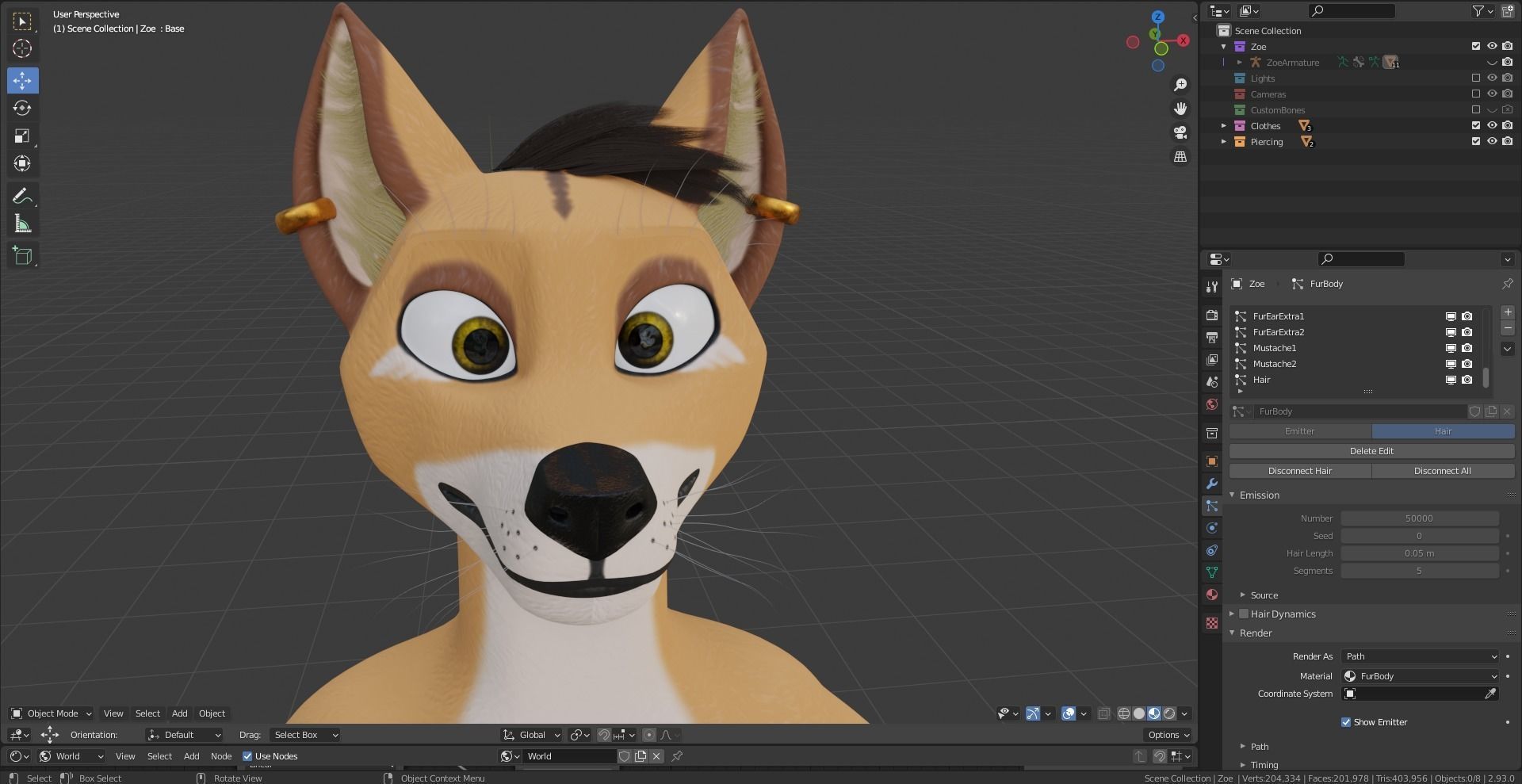 Zoe Anthro Fox 3D model_93