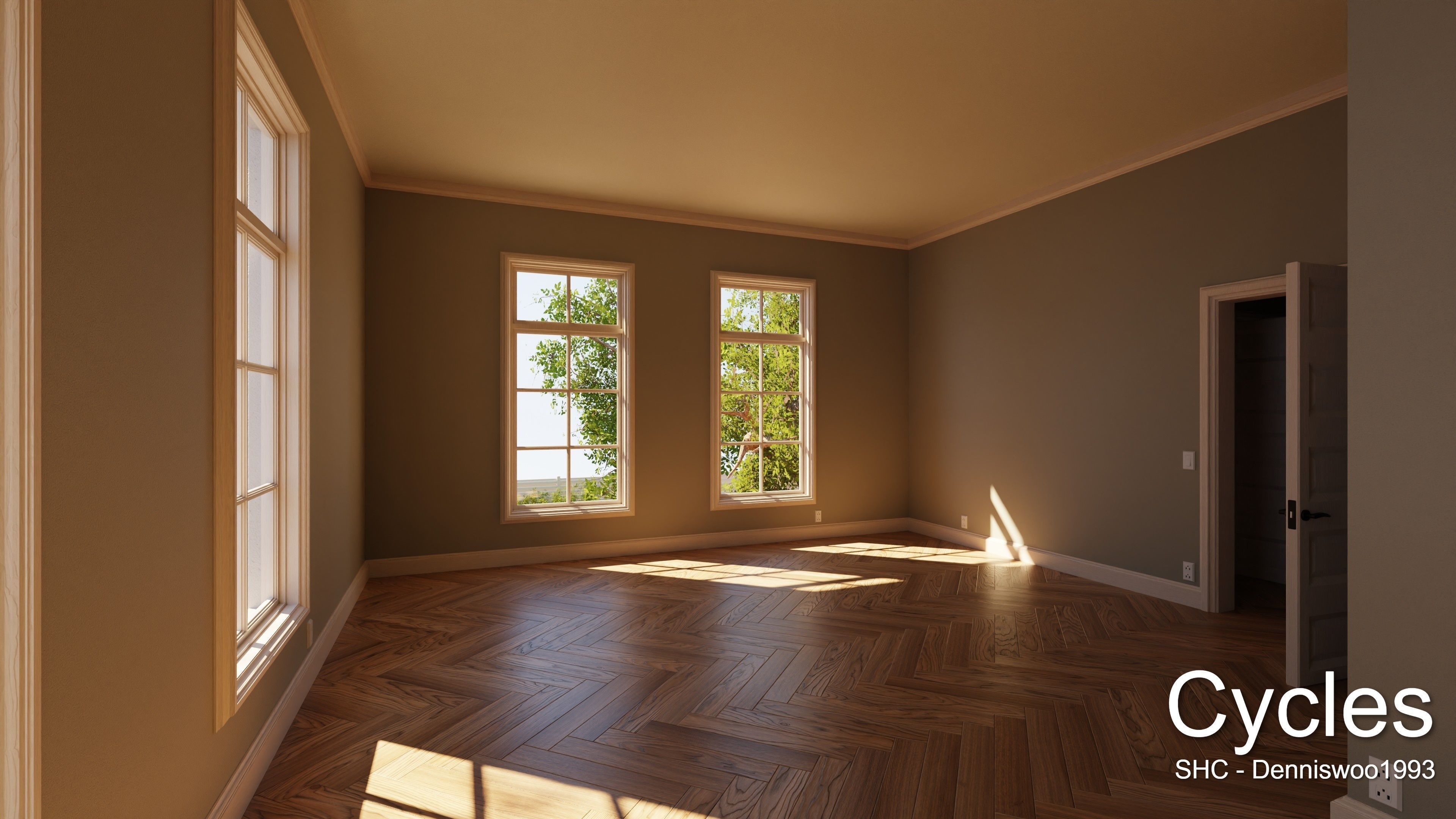 Classic villa 2021 Blender Eevee and Cycles 1 without furniture Low-poly 3D model_10