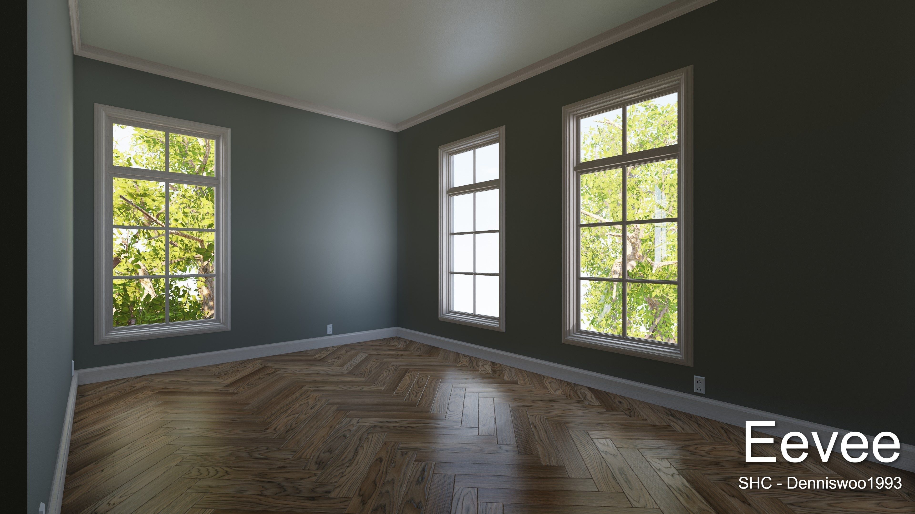 Classic villa 2021 Blender Eevee and Cycles 1 without furniture Low-poly 3D model_33