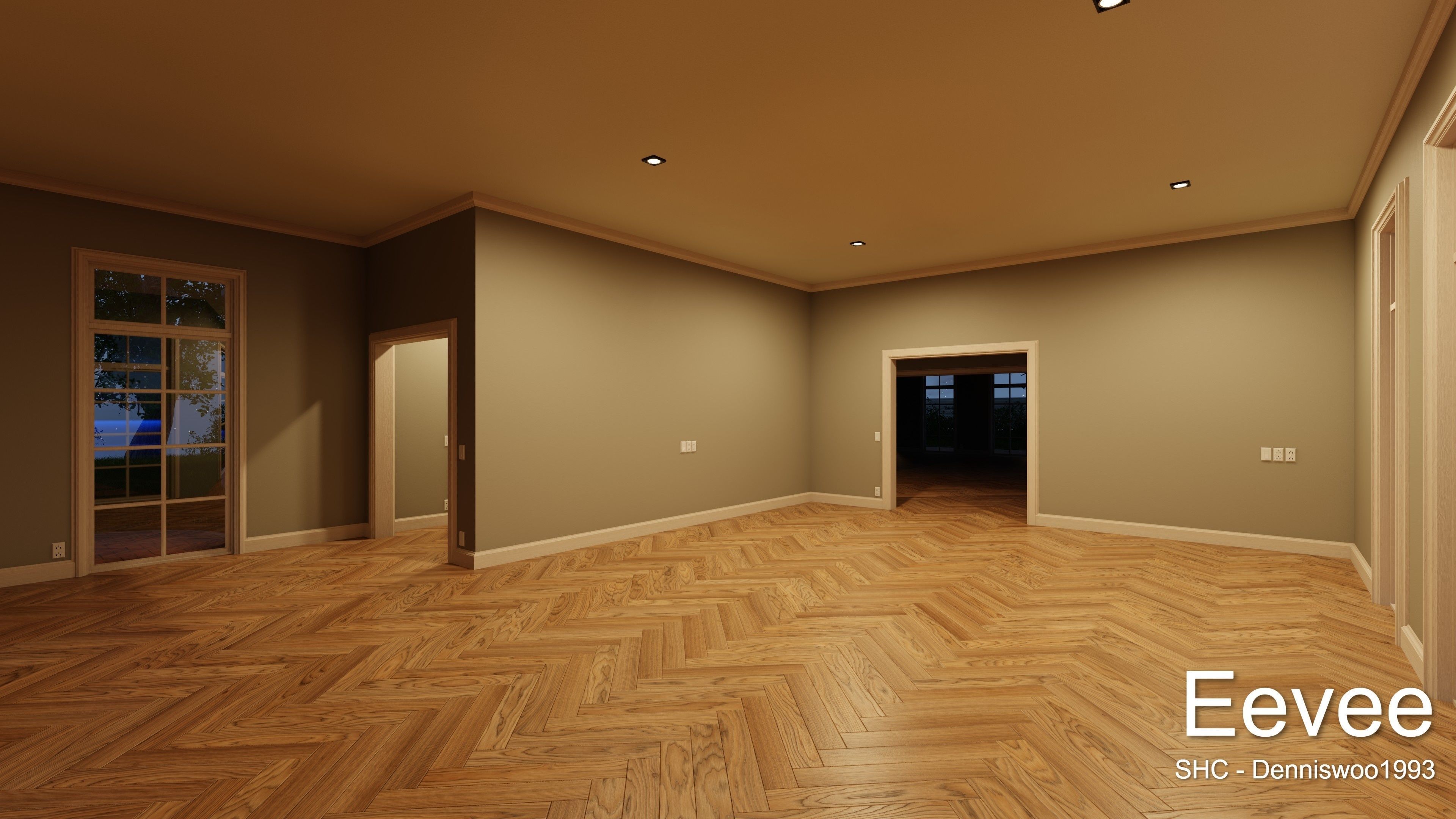 Classic villa 2021 Blender Eevee and Cycles 1 without furniture Low-poly 3D model_35