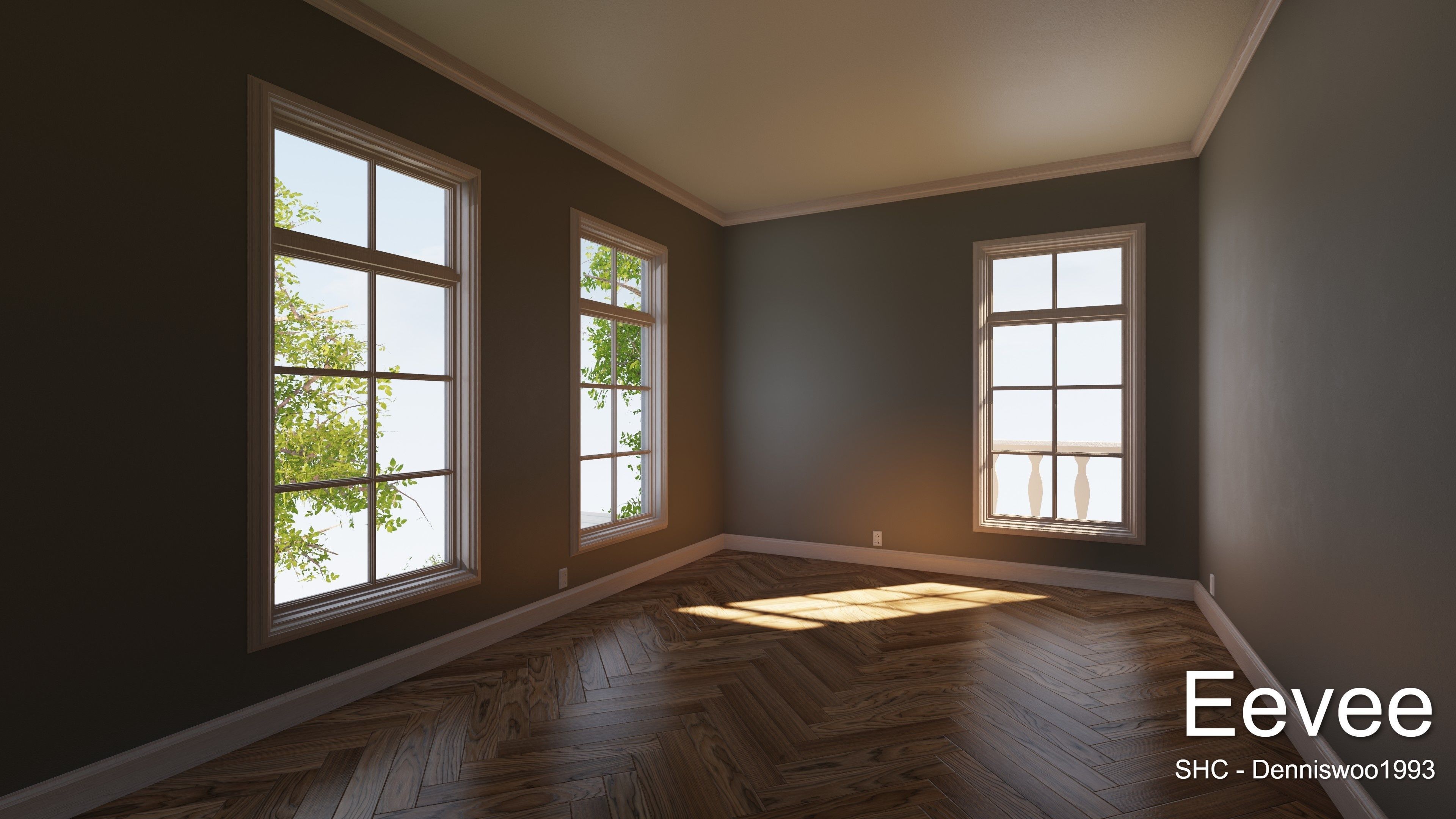 Classic villa 2021 Blender Eevee and Cycles 1 without furniture Low-poly 3D model_30