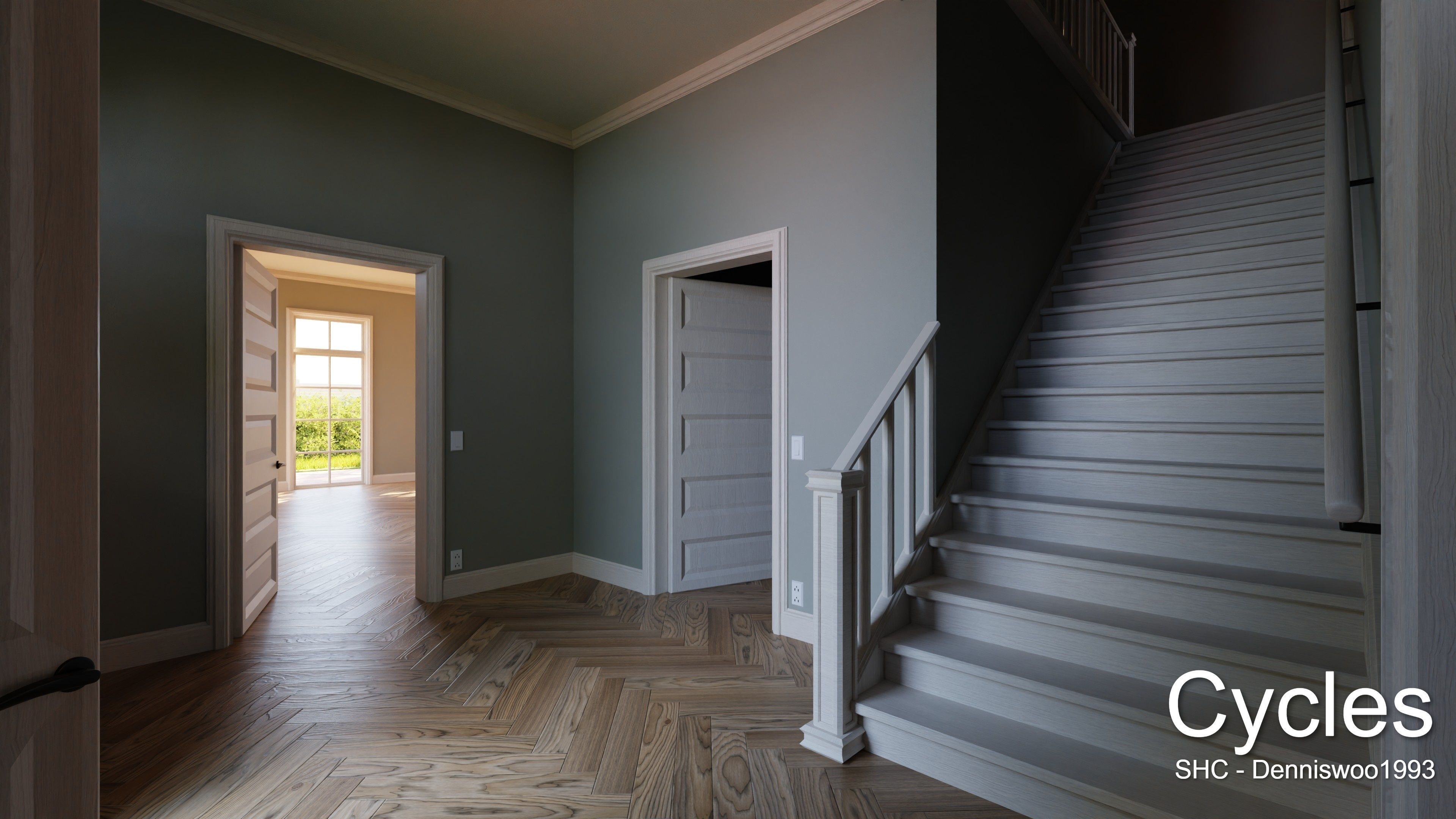 Classic villa 2021 Blender Eevee and Cycles 1 without furniture Low-poly 3D model_14