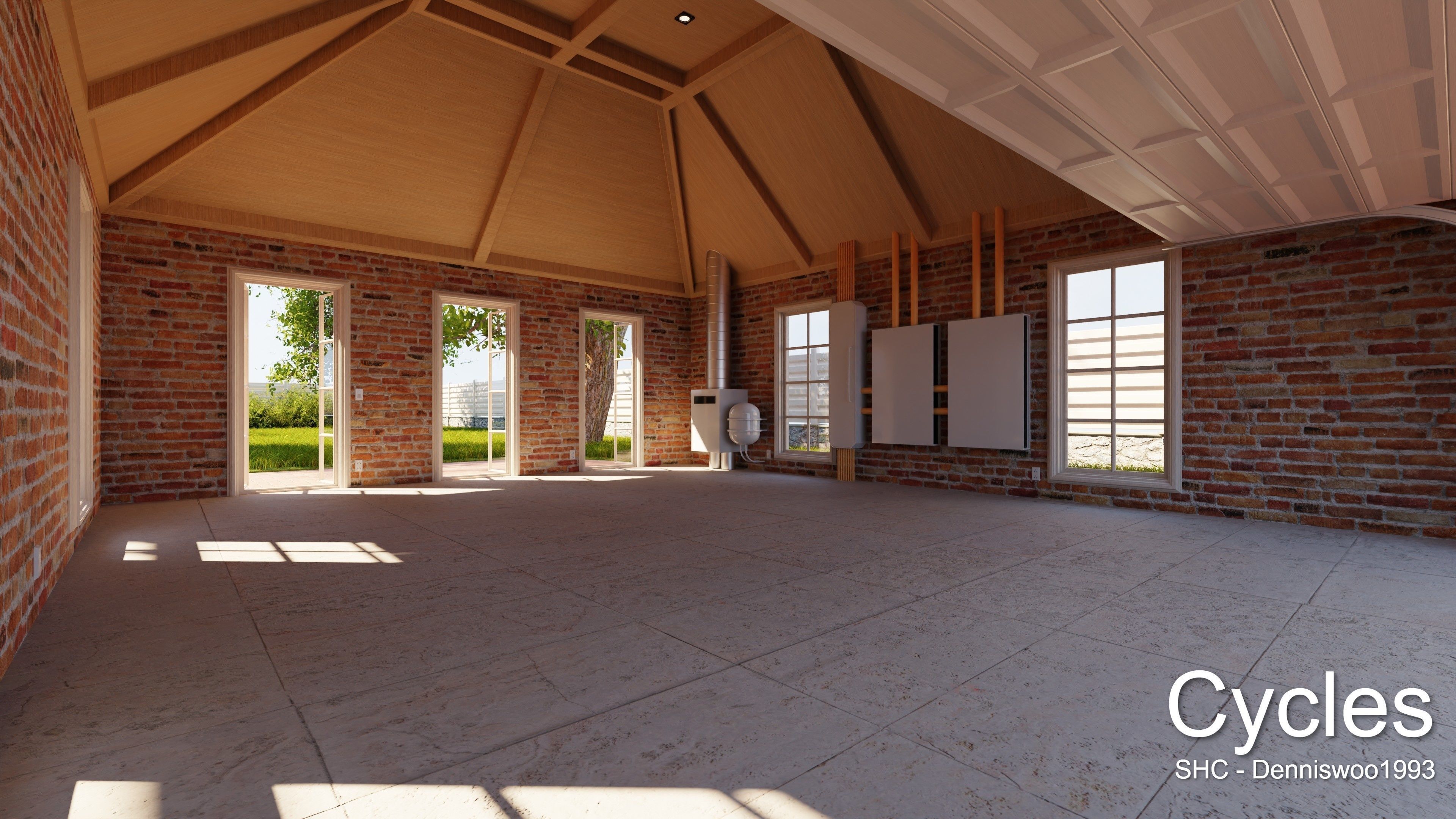 Classic villa 2021 Blender Eevee and Cycles 1 without furniture Low-poly 3D model_15