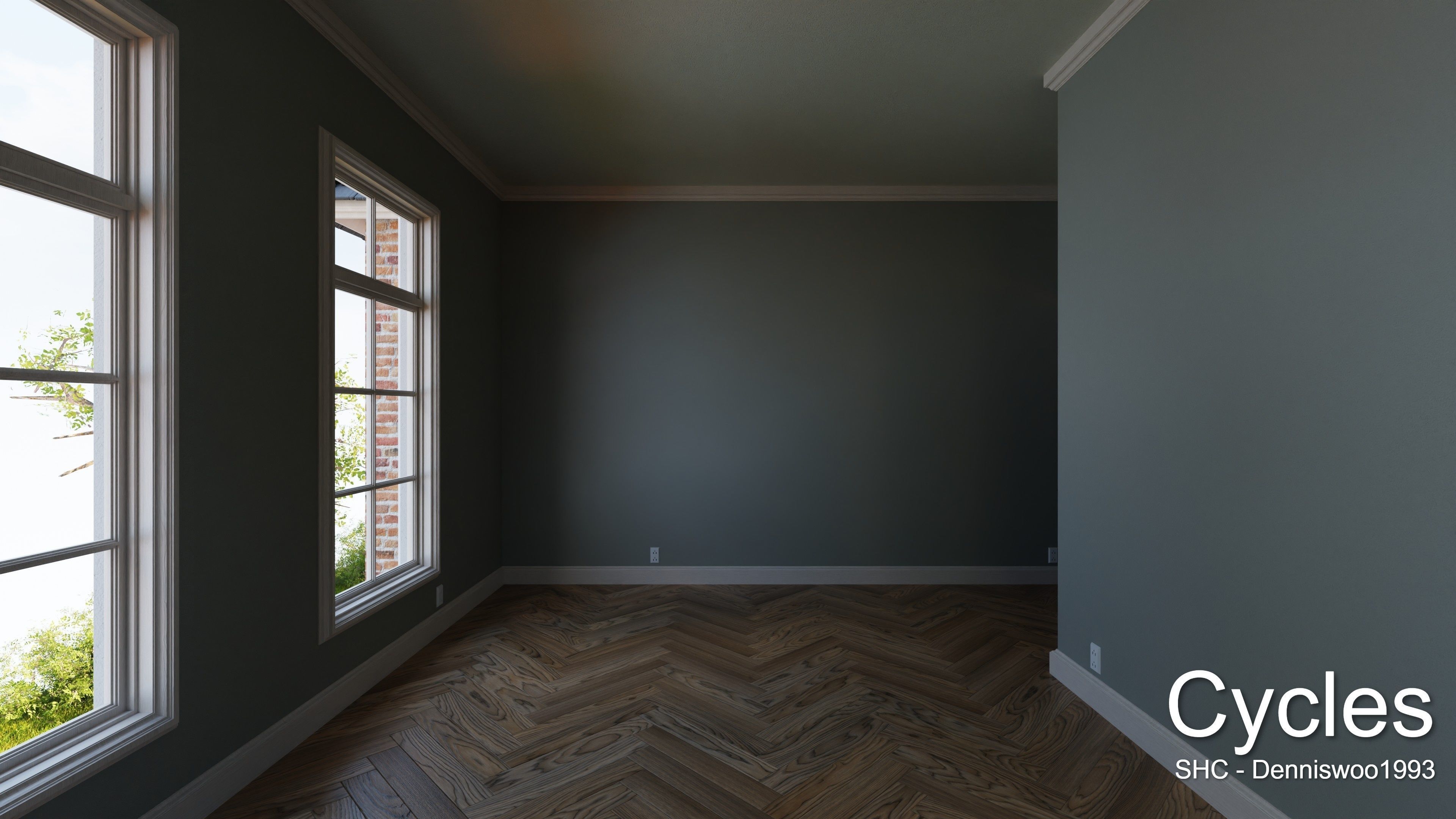 Classic villa 2021 Blender Eevee and Cycles 1 without furniture Low-poly 3D model_13