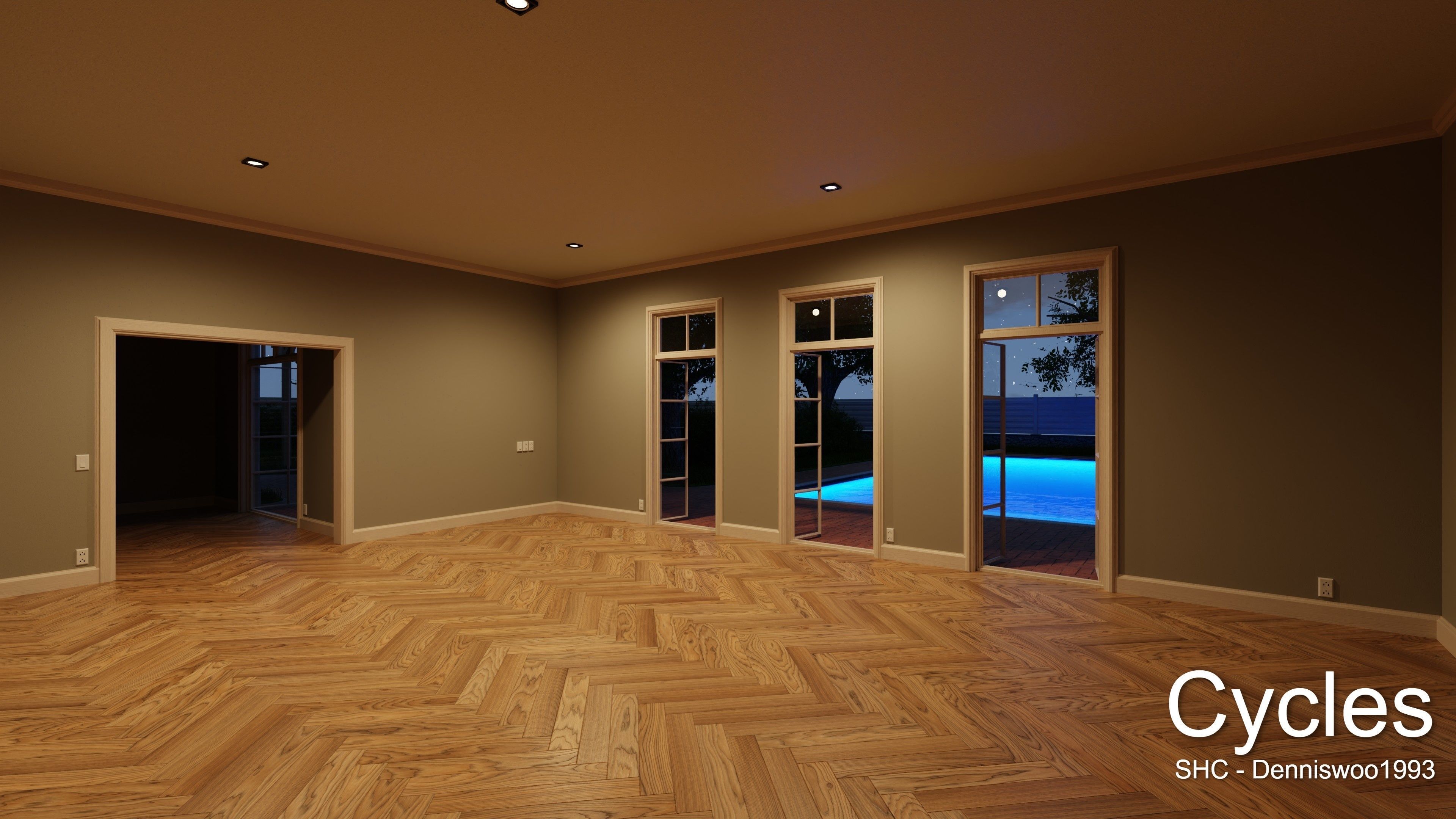 Classic villa 2021 Blender Eevee and Cycles 1 without furniture Low-poly 3D model_16