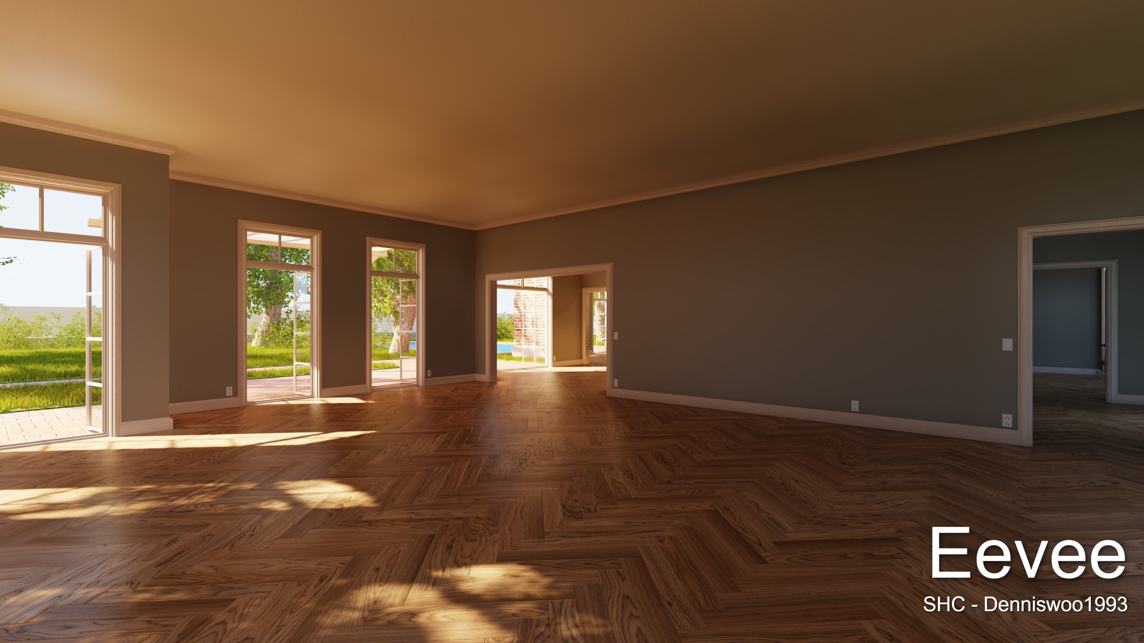 Classic villa 2021 Blender Eevee and Cycles 1 without furniture Low-poly 3D model_20